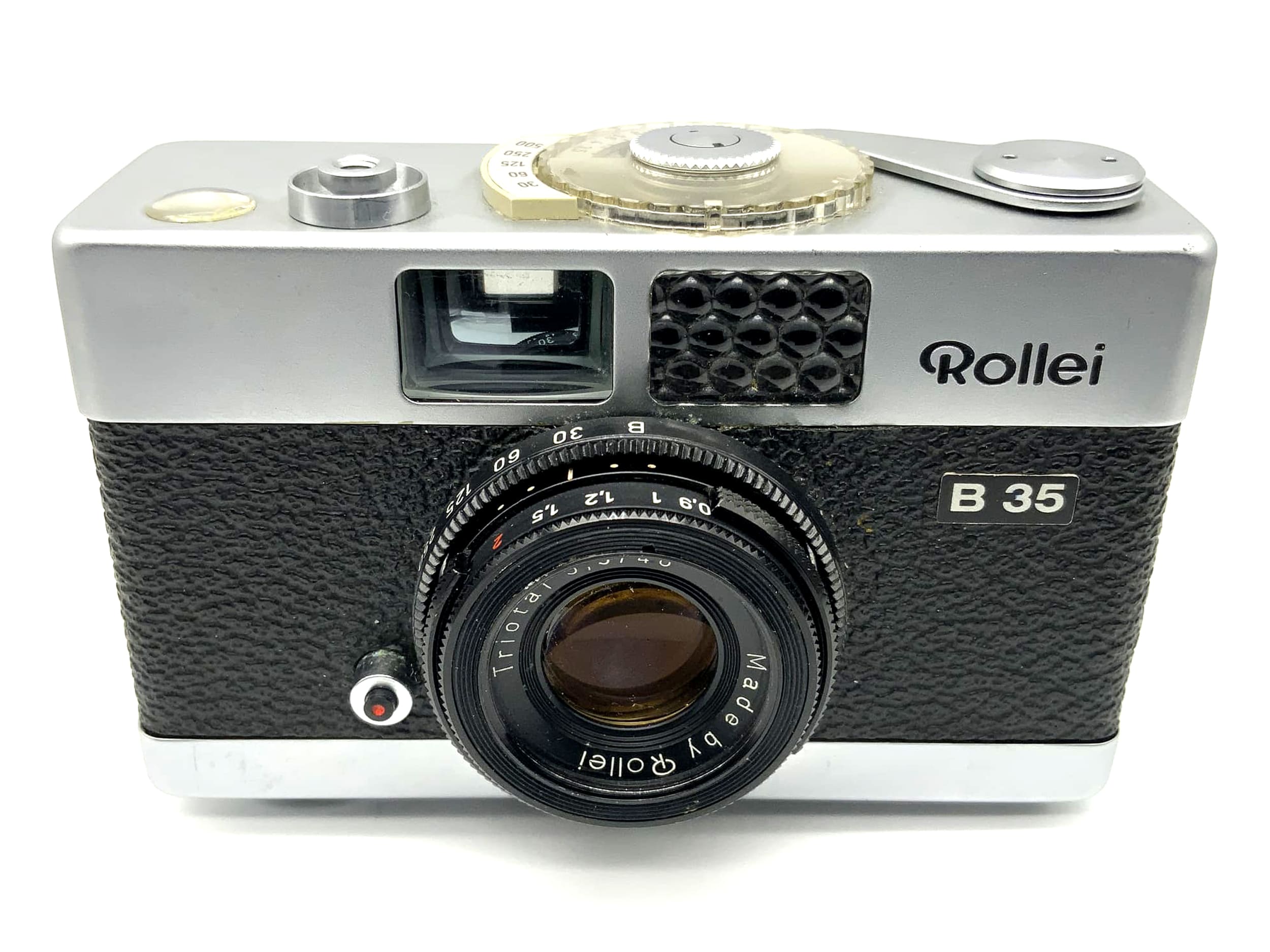 Rollei B 35 viewfinder camera with Triotar 3.5/40 chrome lens, 35mm compact camera
