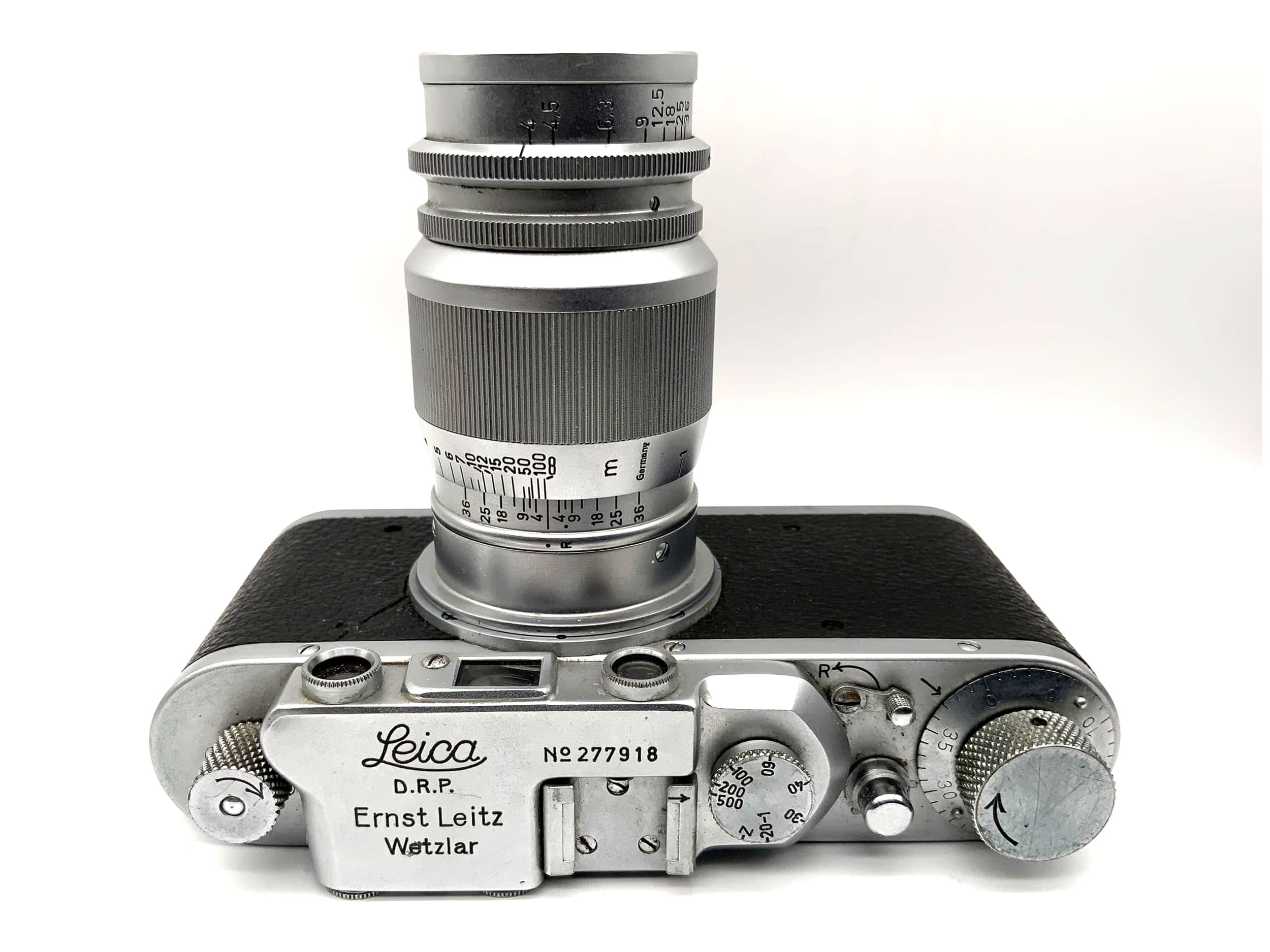 Leitz Leica II 1938 rangefinder camera with Elmar 9cm 1:4 90mm Leica 2 No. 277918