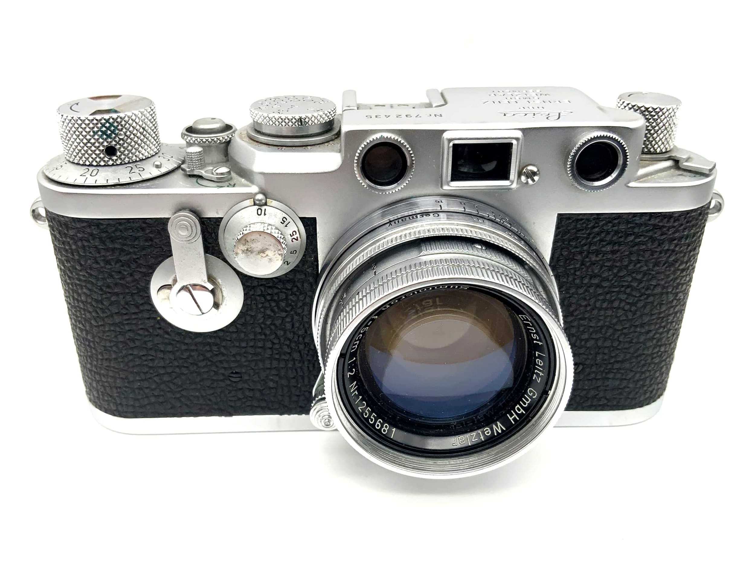 Leitz Leica III f 1956 viewfinder camera + Summicron 5cm 1:2 50mm Leica 3f No. 792435