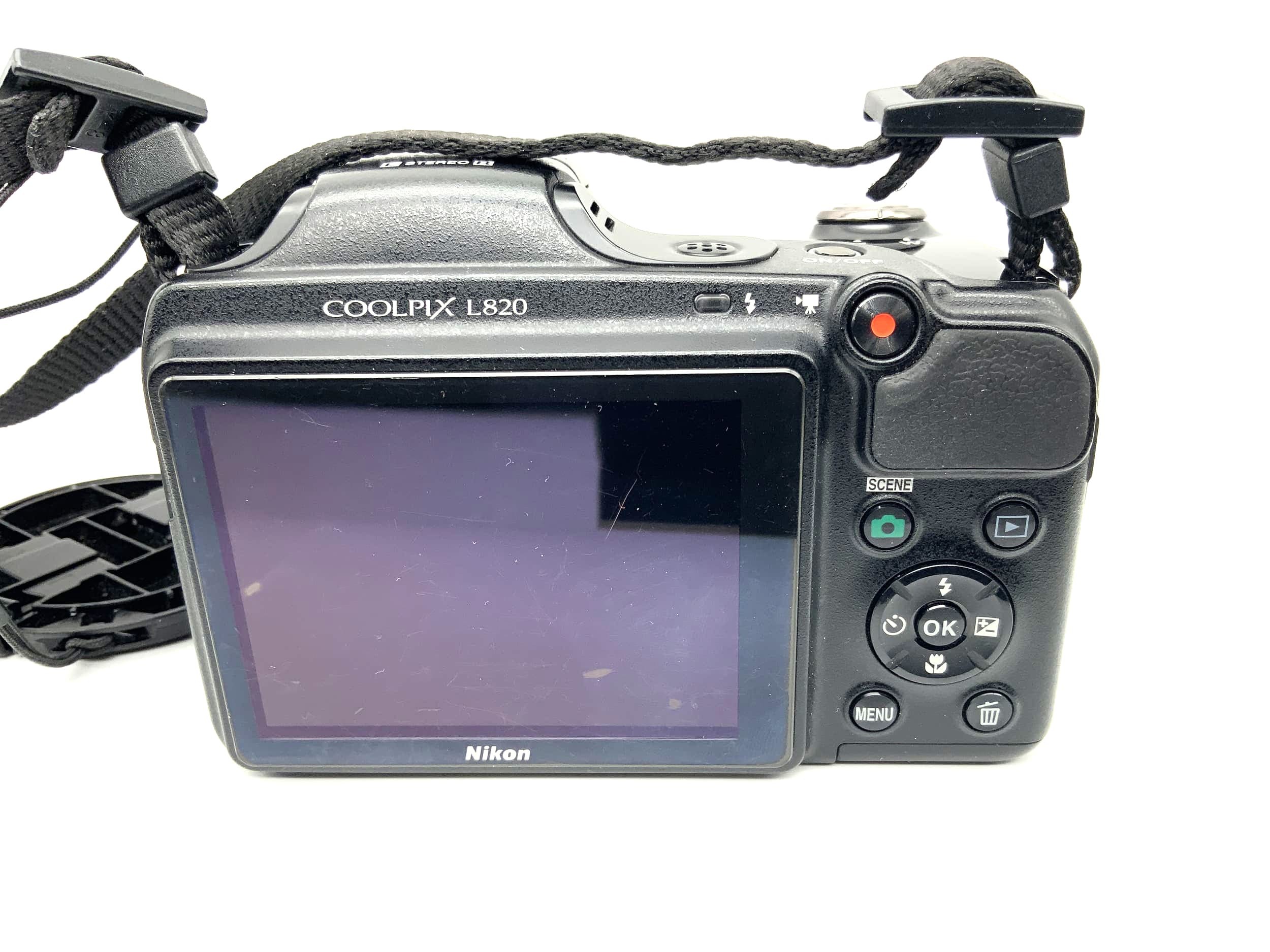 Nikon Coolpix L820 with Nikkor 30x Wide ED VR 4.0-120mm 1:3.0-5.8 Full HD 16.0 MP