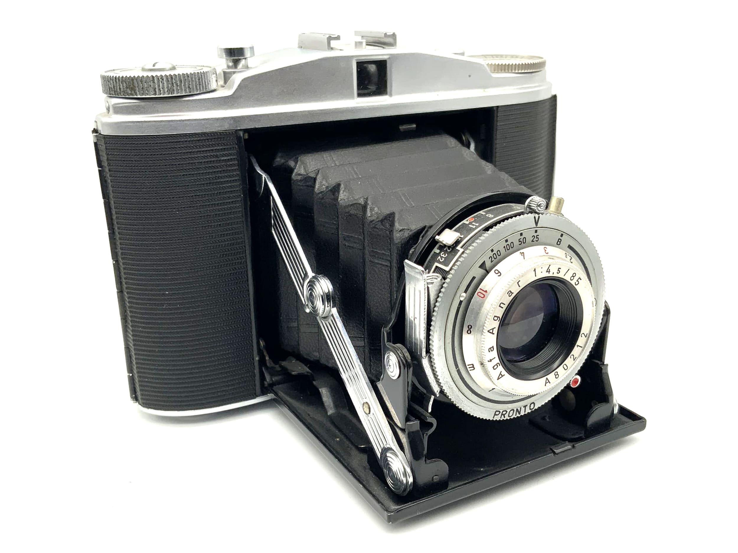 Agfa Isolette II folding camera with Agnar 1:4.5/85 Pronto 6x6 medium format lens