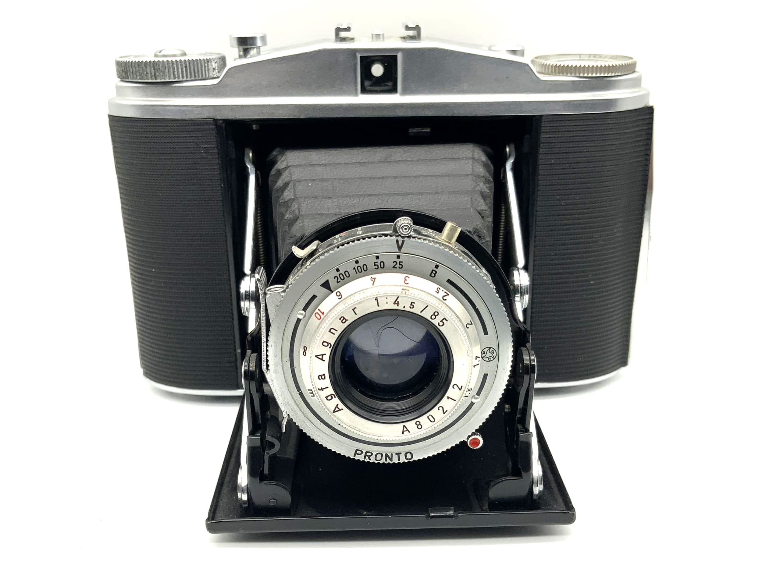 Agfa Isolette II folding camera with Agnar 1:4.5/85 Pronto 6x6 medium format lens