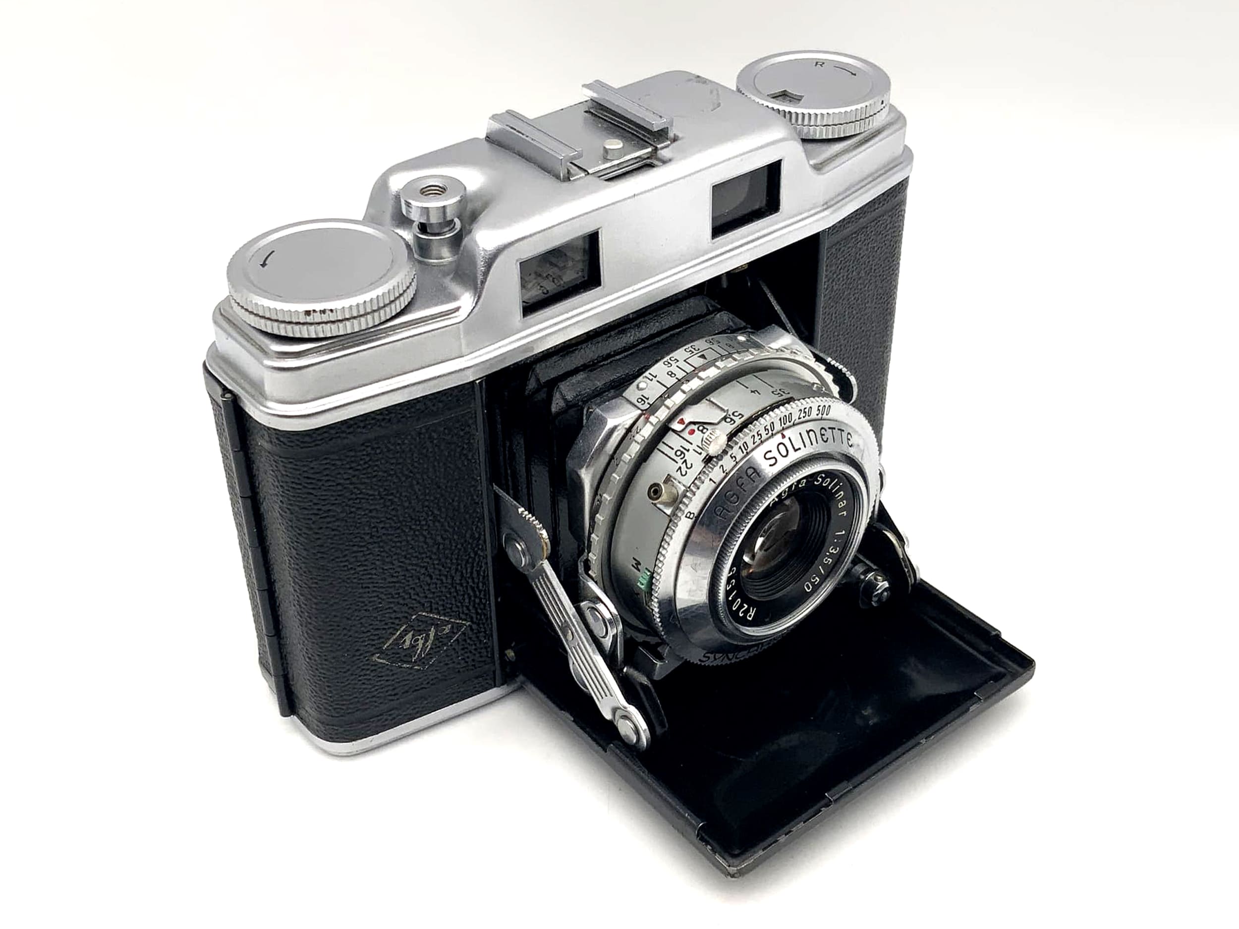 Agfa Super Solinette folding camera with Solinar 1:3.5/50 Synchro-Compur lens