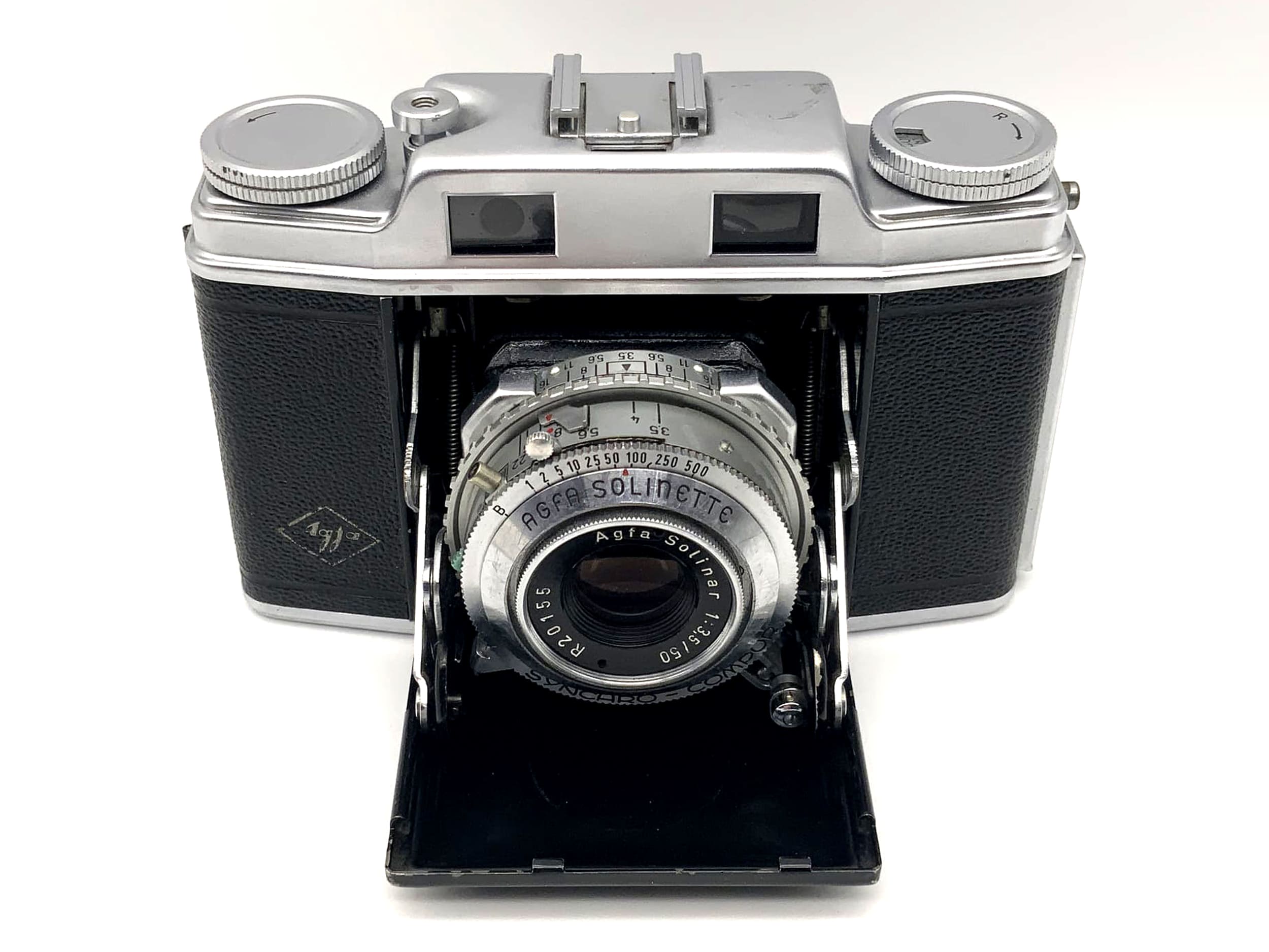 Agfa Super Solinette folding camera with Solinar 1:3.5/50 Synchro-Compur lens
