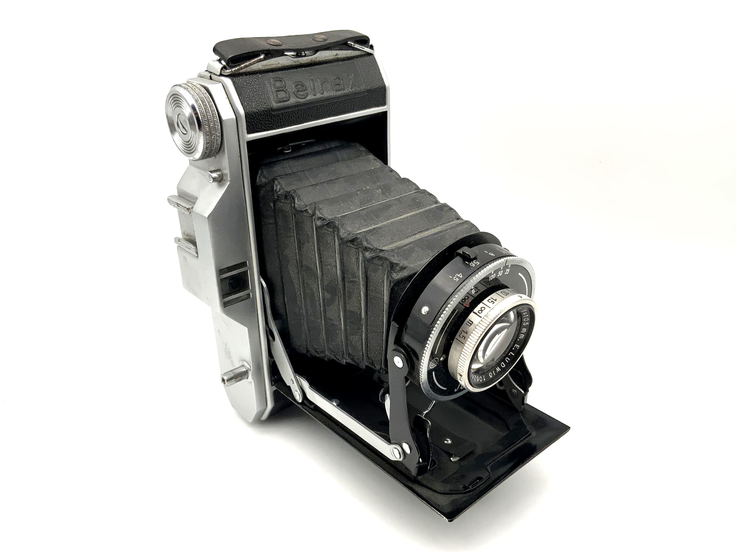 Beier Beirax folding camera with E.Ludwig Meritar 1:4.5 f=105mm Junior