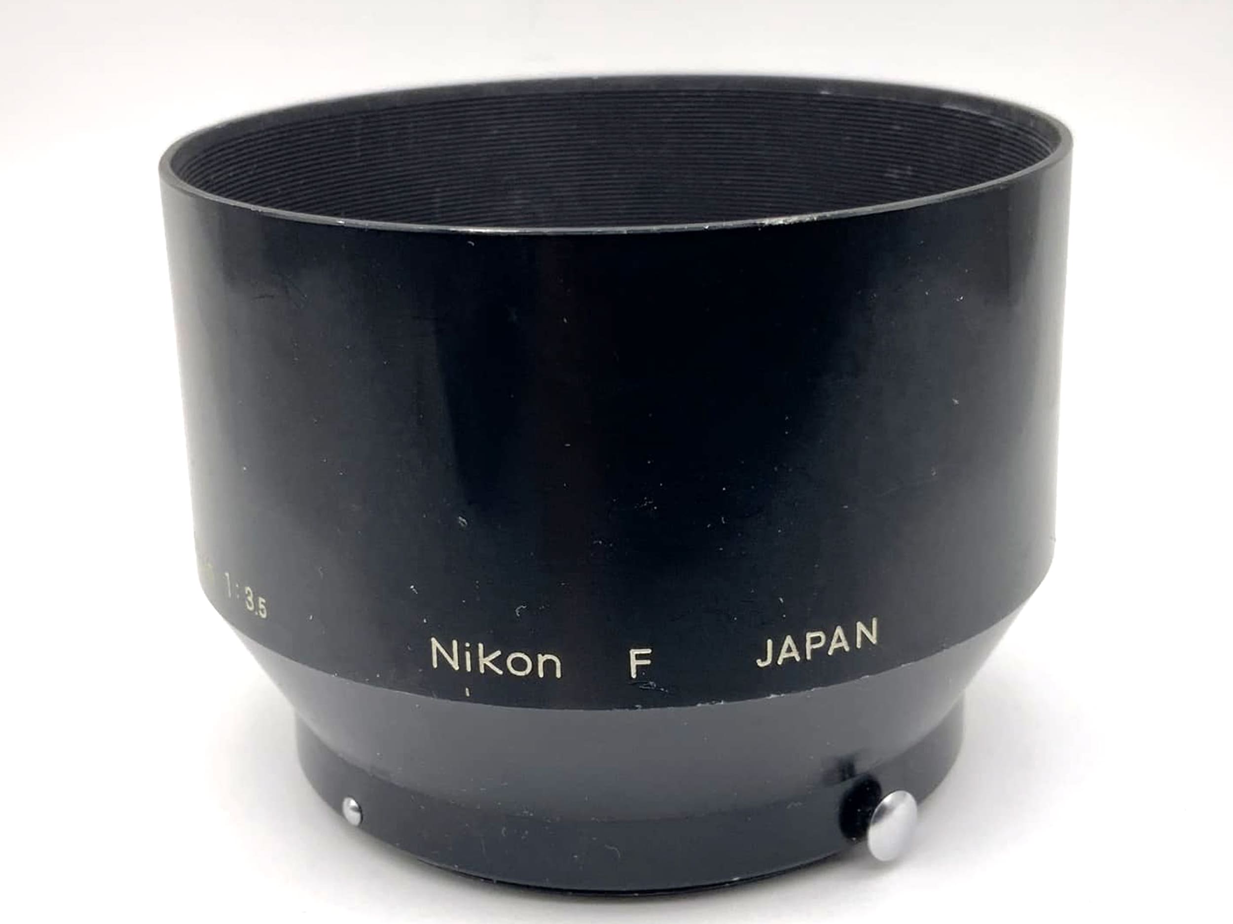 Nikon f=10.5cm 1:2.5 f=13.5cm 1:3.5 Lens hood Nikon F metal lens hood