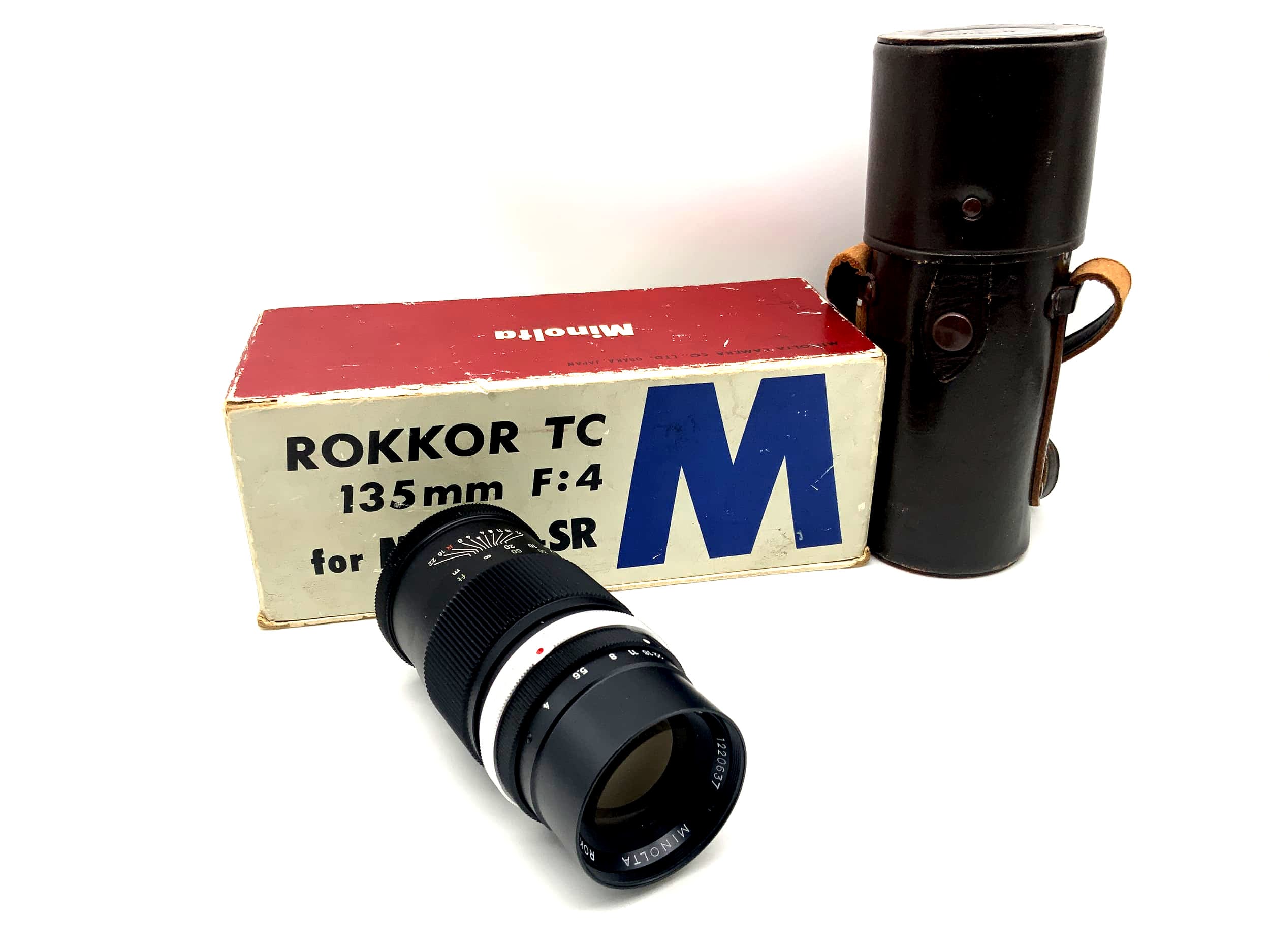 Minolta 135mm 1:4 Rokkor TC lens for Minolta-SR with original packaging (Minolta MD)