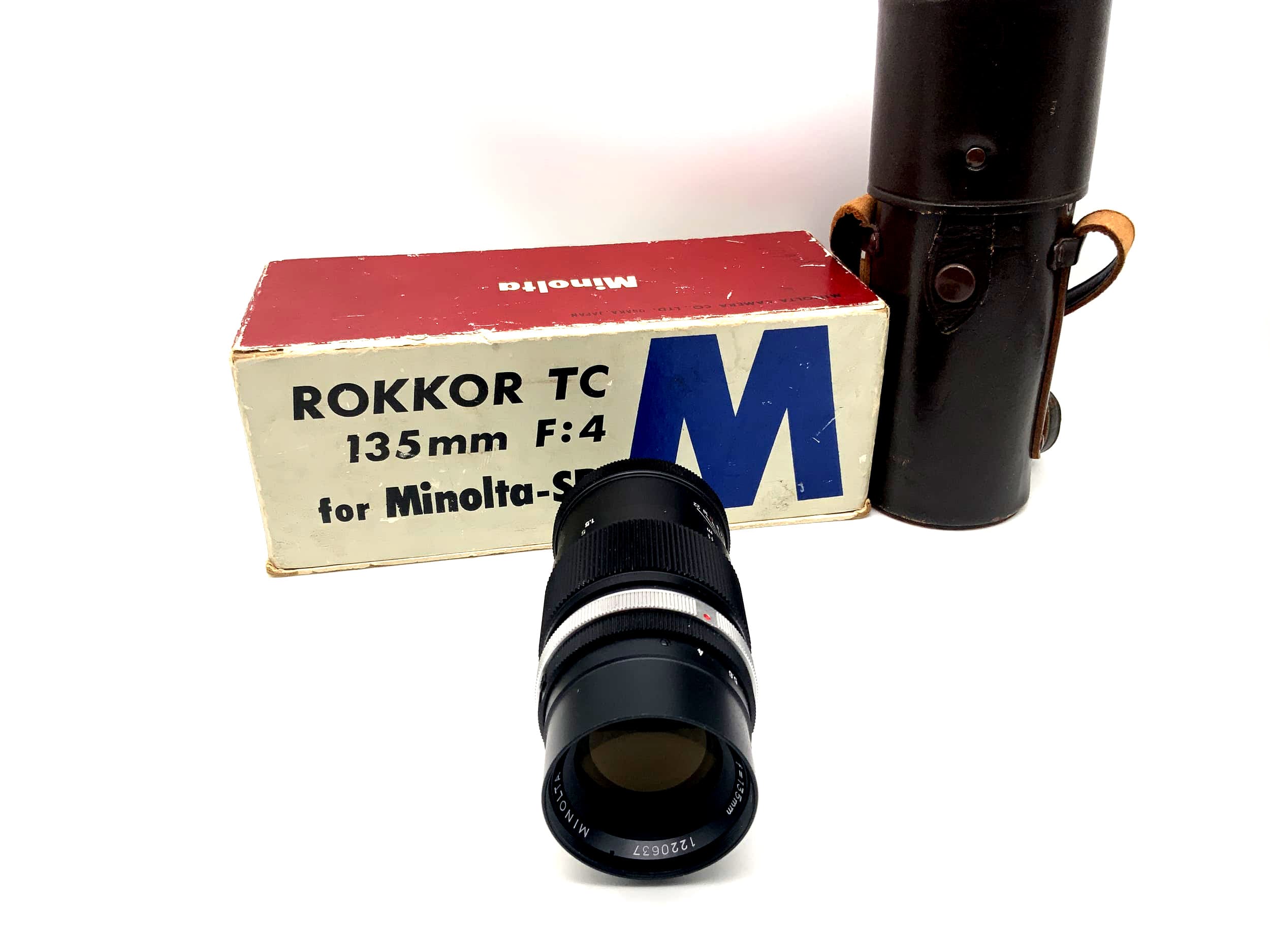Minolta 135mm 1:4 Rokkor TC lens for Minolta-SR with original packaging (Minolta MD)