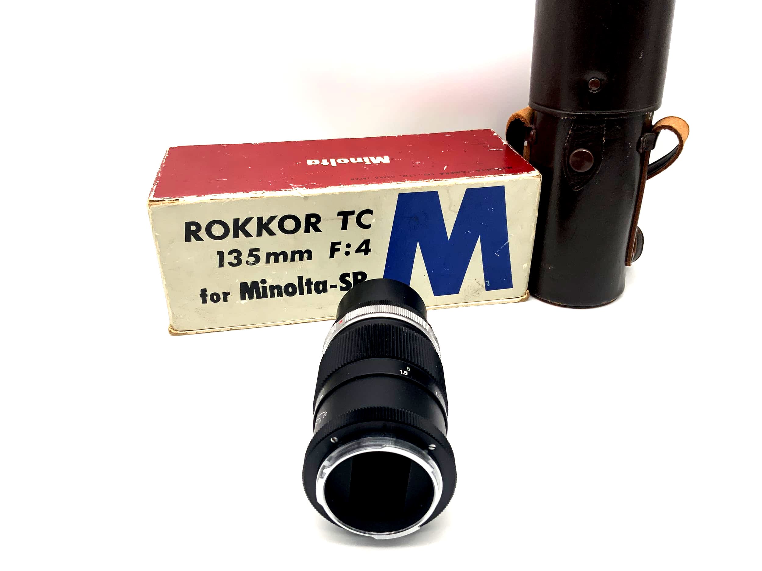 Minolta 135mm 1:4 Rokkor TC lens for Minolta-SR with original packaging (Minolta MD)