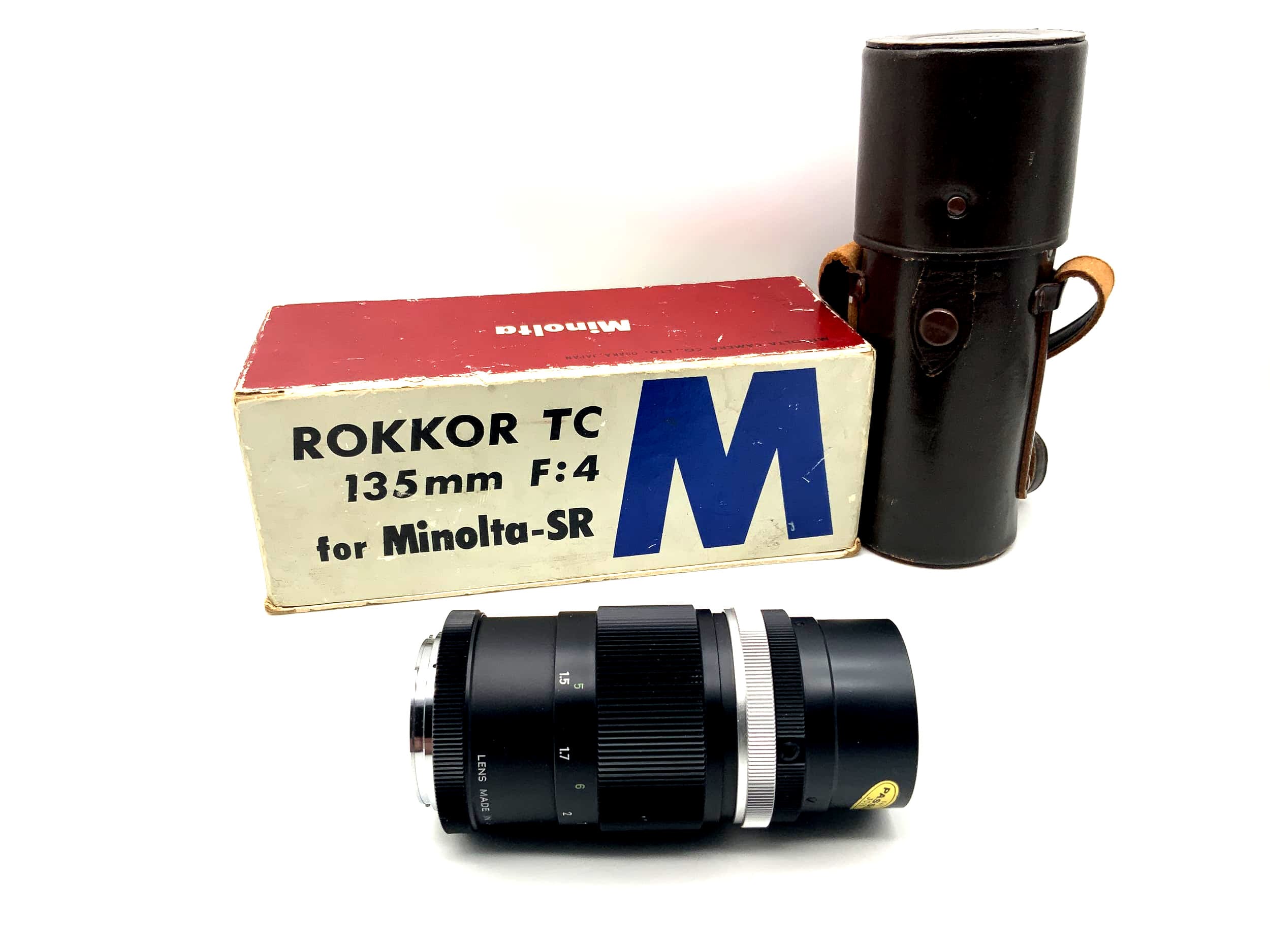 Minolta 135mm 1:4 Rokkor TC lens for Minolta-SR with original packaging (Minolta MD)