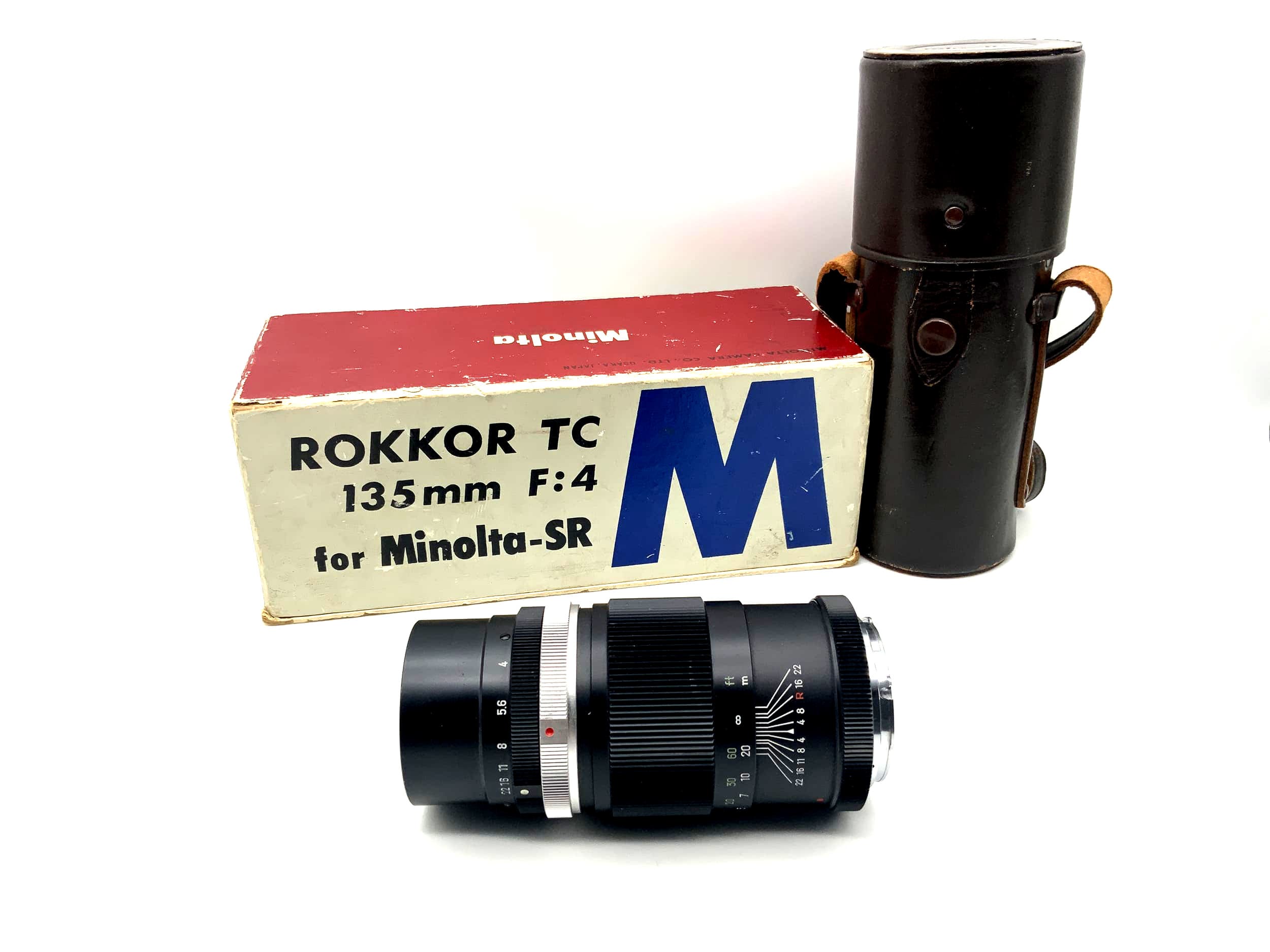 Minolta 135mm 1:4 Rokkor TC lens for Minolta-SR with original packaging (Minolta MD)