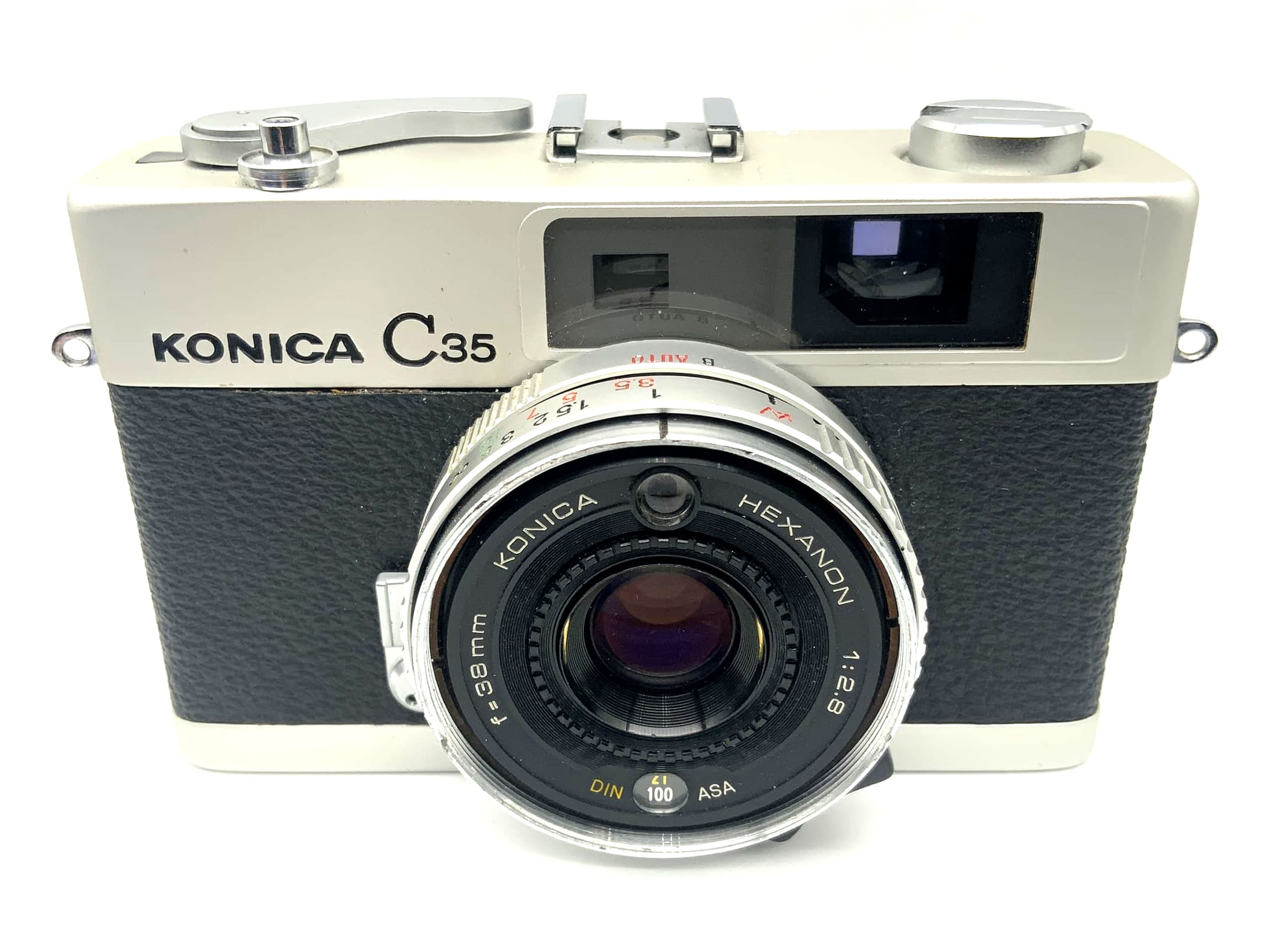 Konica C35 viewfinder camera with Hexanon 1:2.8 f=38mm compact camera analog camera