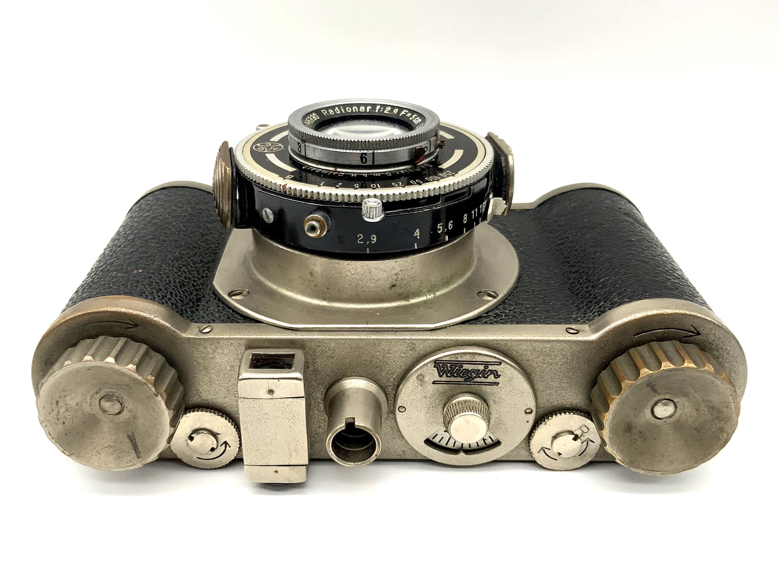 Wirgin Edinar viewfinder camera with Radionar f:2.9 F=5cm aka Adrette Prontor II