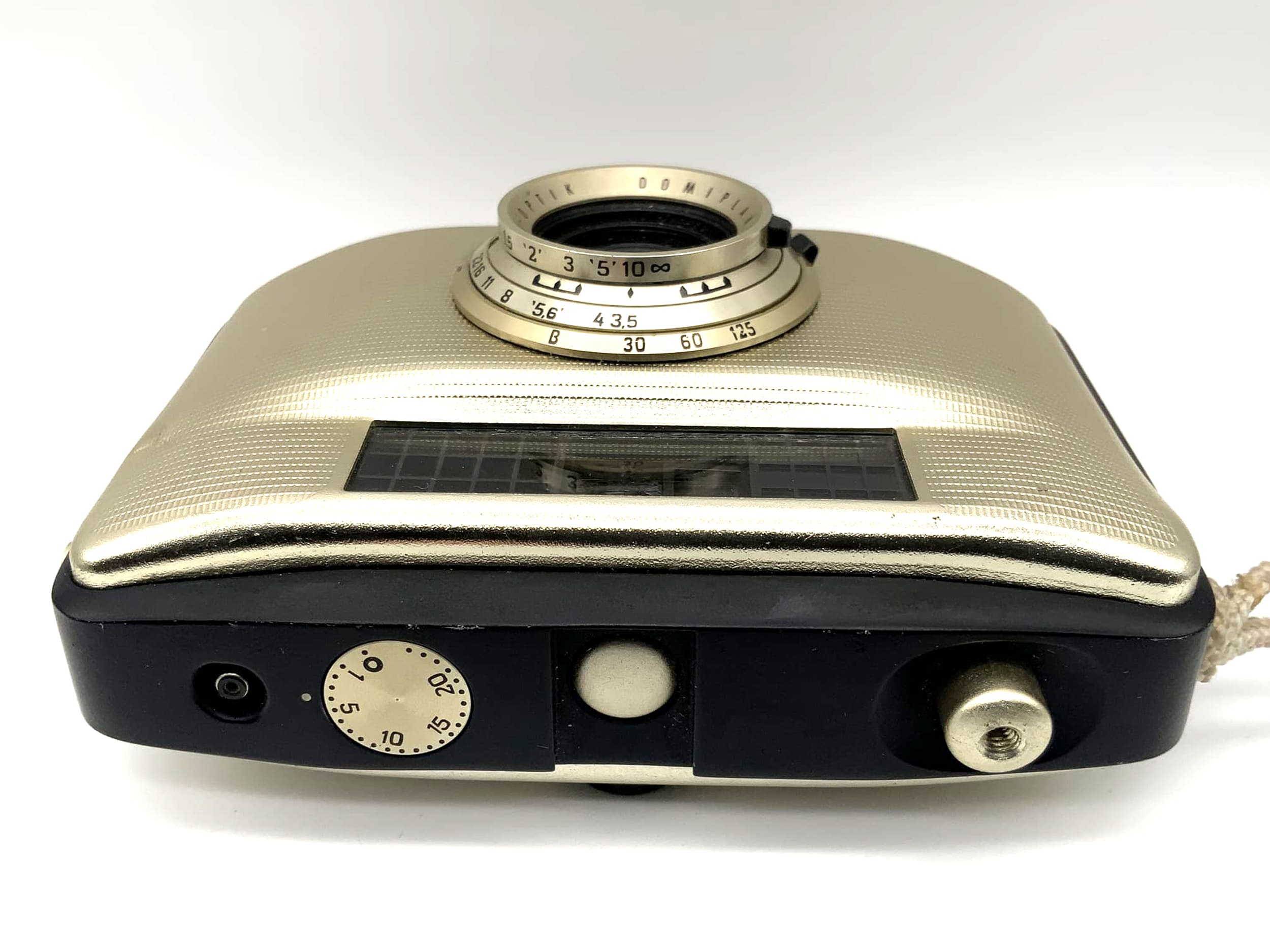 Pentacon Penti II rangefinder camera with Meyer optics Domiplan V 1:3.5/30 gold/black