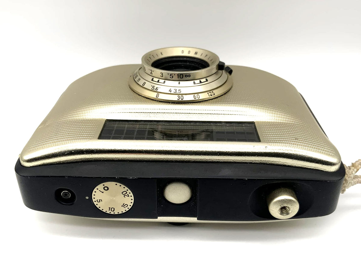 Pentacon Penti II rangefinder camera with Meyer optics Domiplan V 1:3.5/30 gold/black