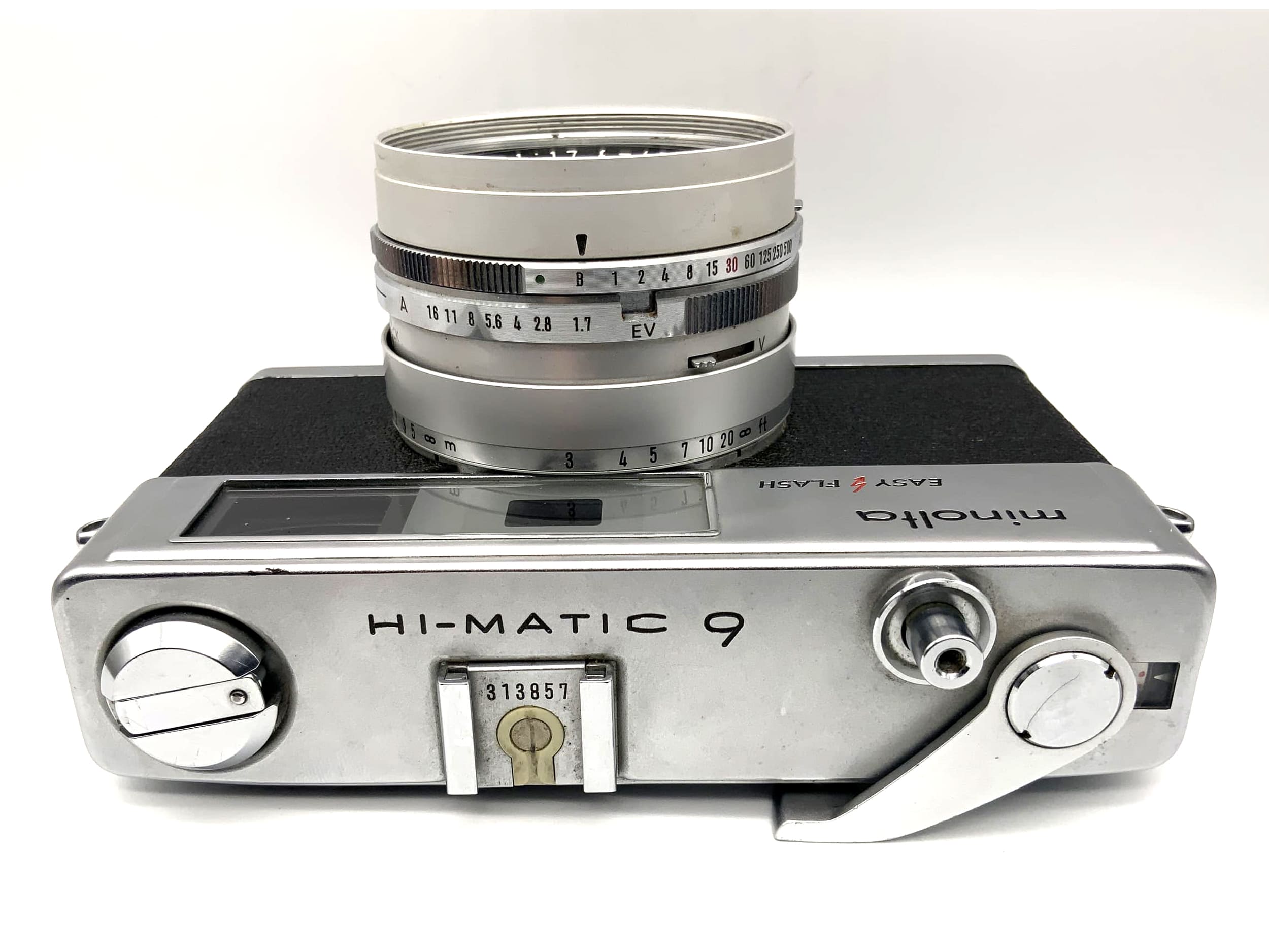 Minolta Hi-Matic 9 rangefinder camera with Rokkor-PF 1:1.7 f=45mm Easy Flash lens