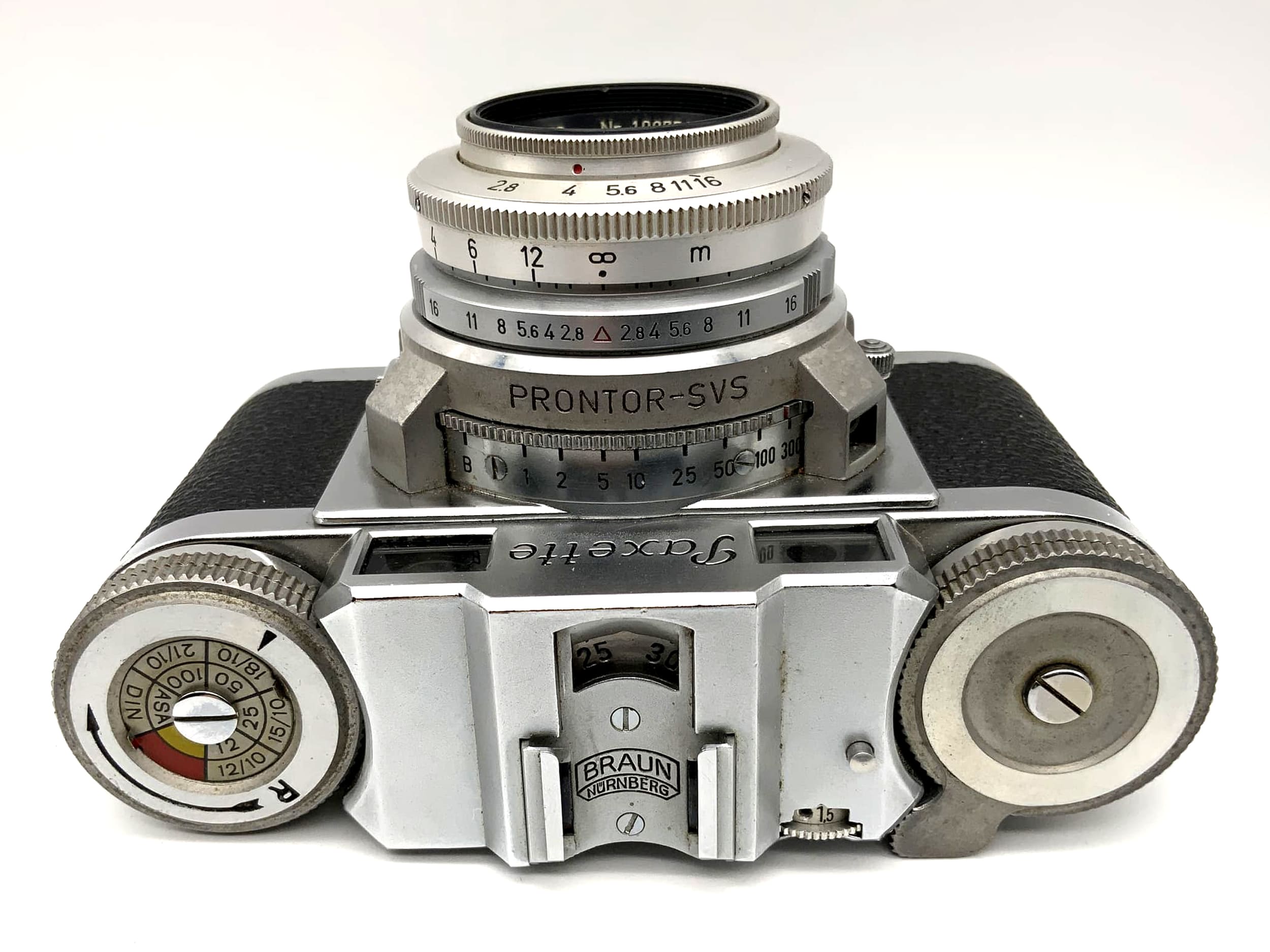 Braun Paxette with Steinheil München Cassarit 1:2.8 f=45mm Prontor-SVS black