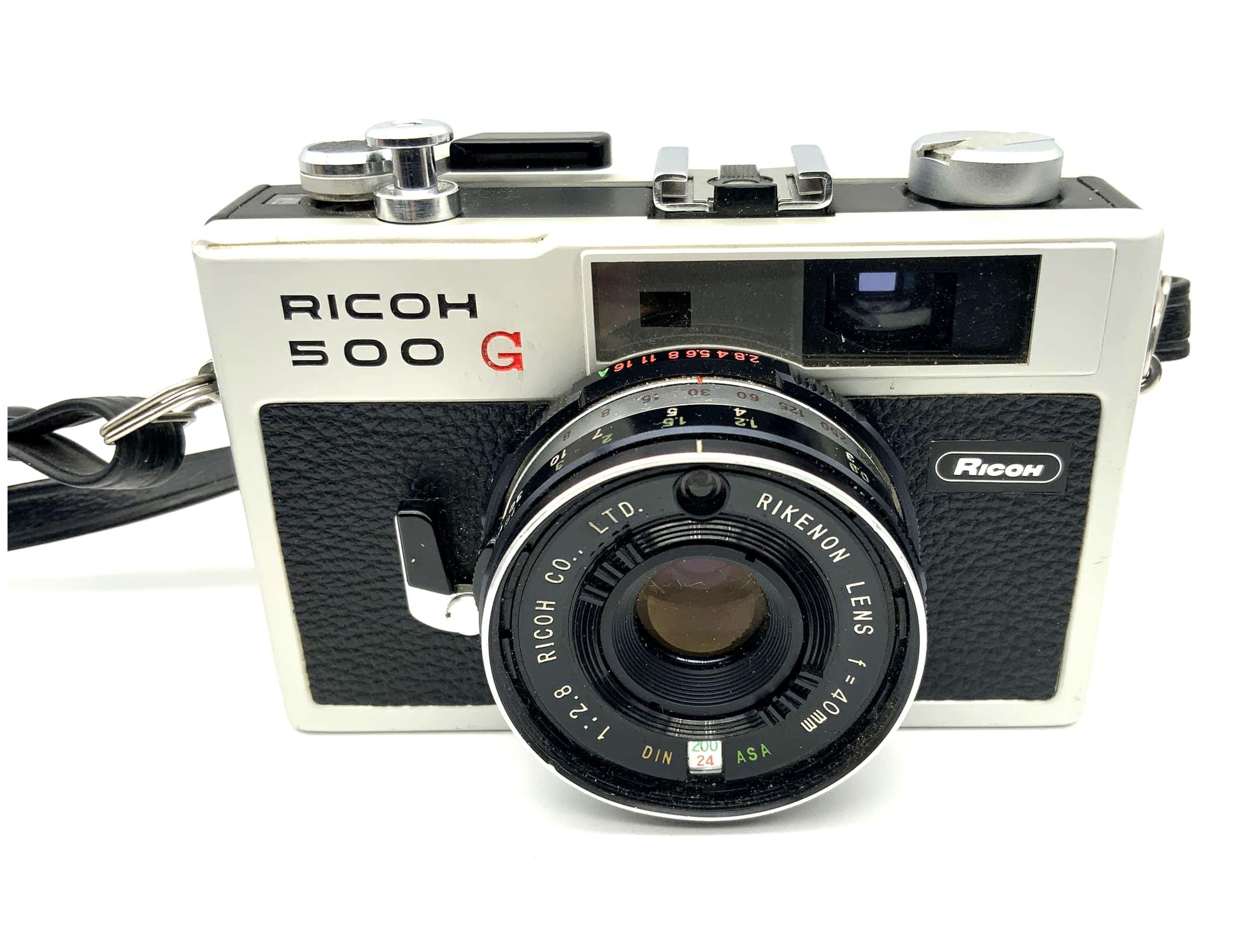 Ricoh 500 G rangefinder camera with Rikenon lens f=40mm 1:2.8 !Light meter defective!