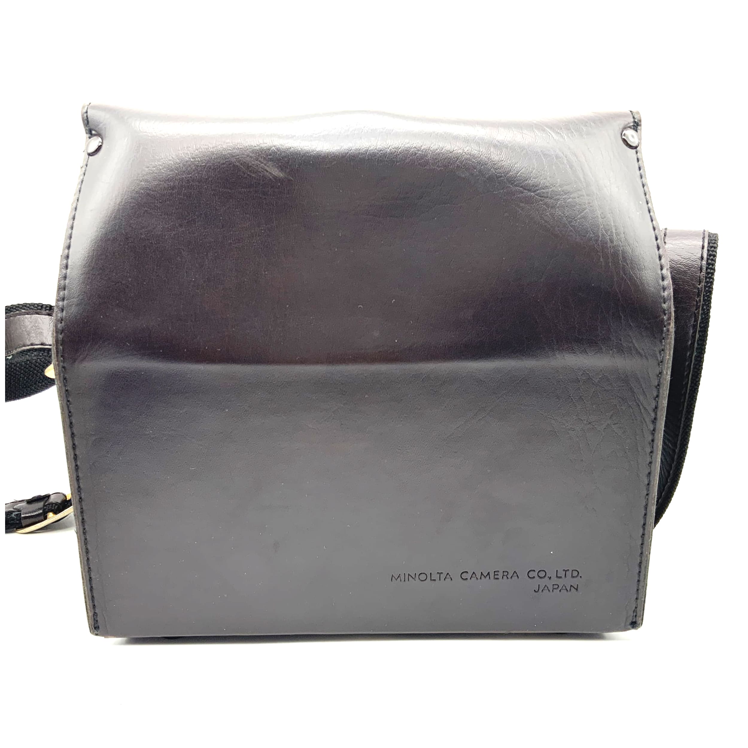 Minolta camera bag, black leather case, approx. 24x13x11cm
