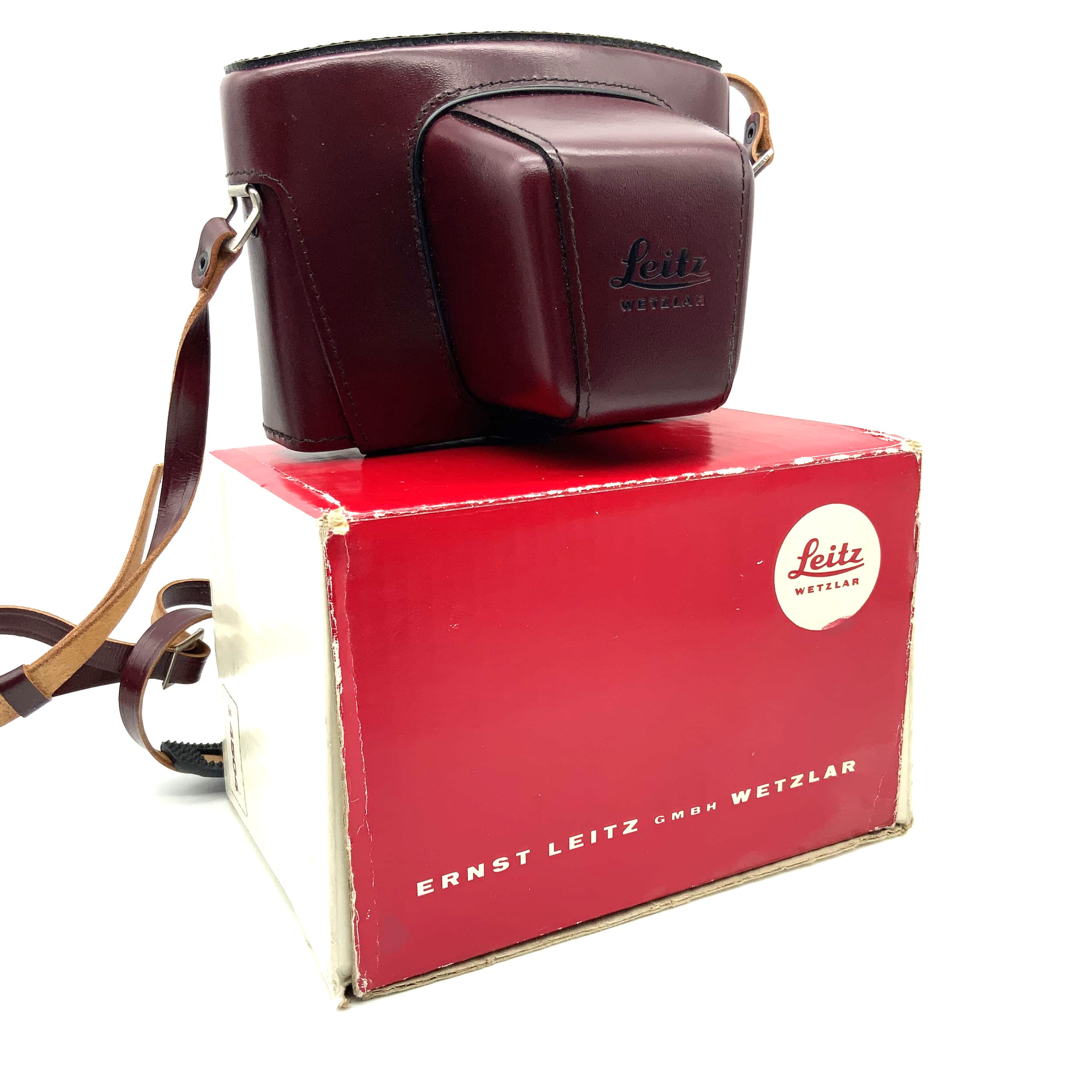 Leitz ready bag 14504 red leather for Leica Leicaflex SL 2 bordeaux original packaging
