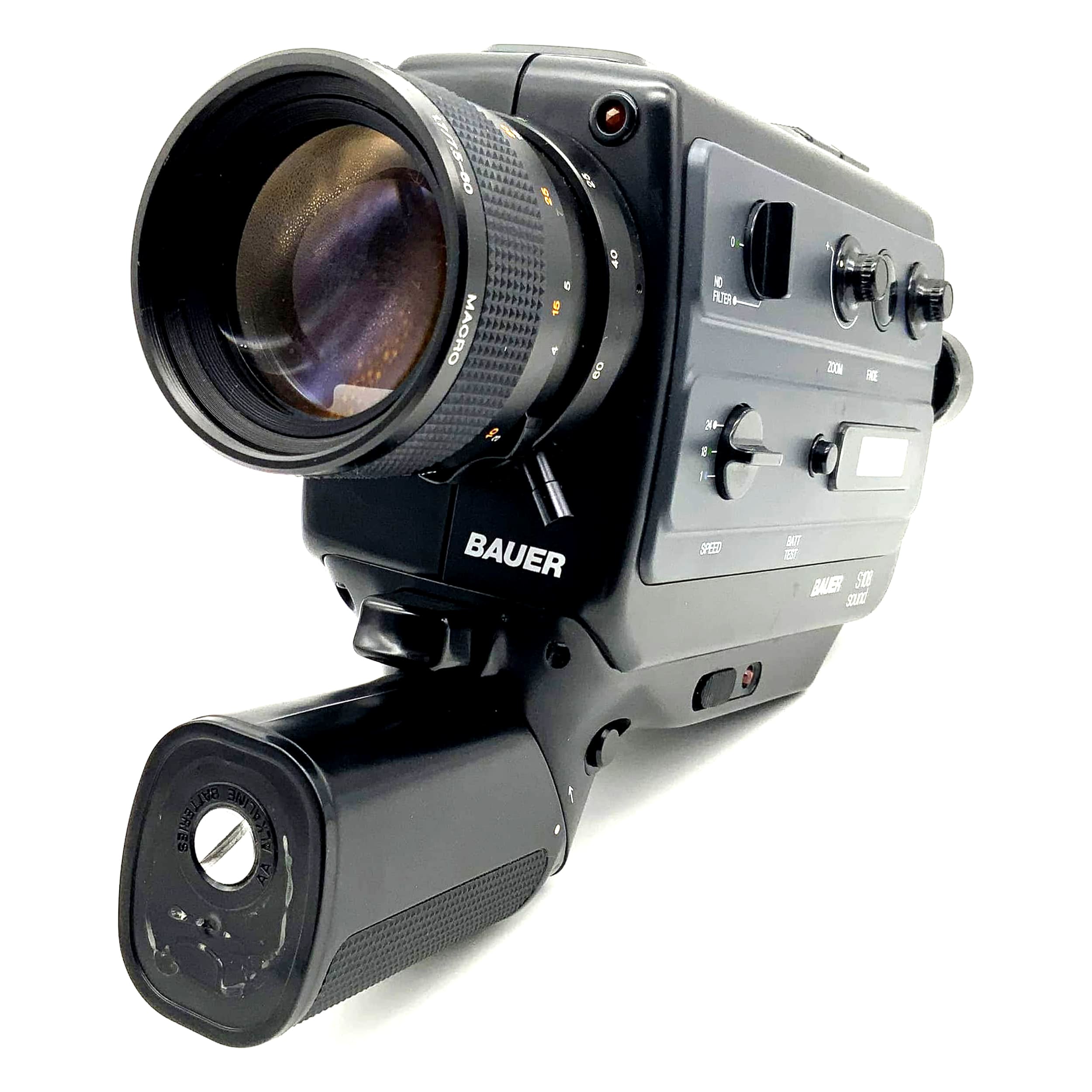 Bauer S108 sound film camera with Neovaron 1.7/7.5-60 Macro Super 8 camera