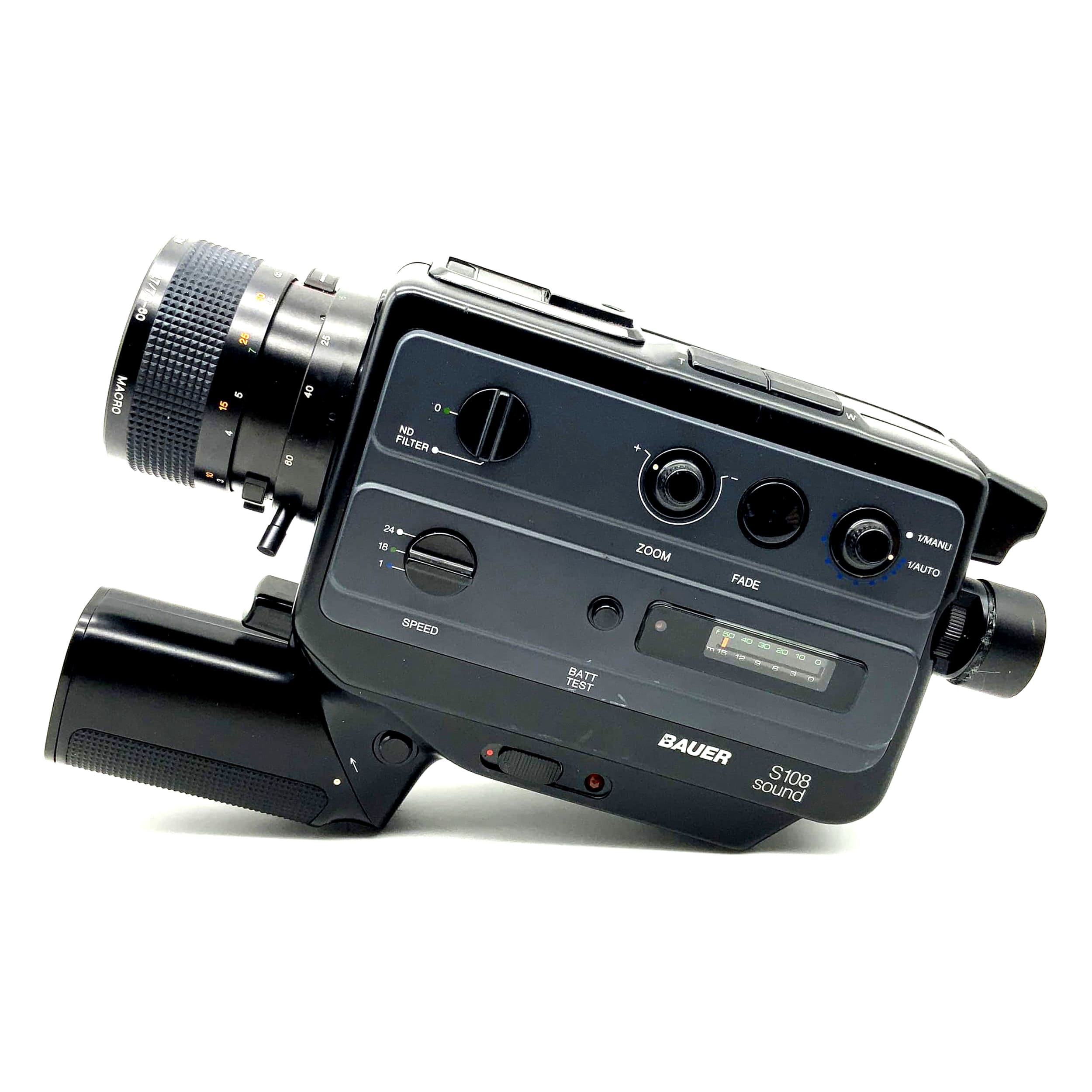 Bauer S108 sound film camera with Neovaron 1.7/7.5-60 Macro Super 8 camera