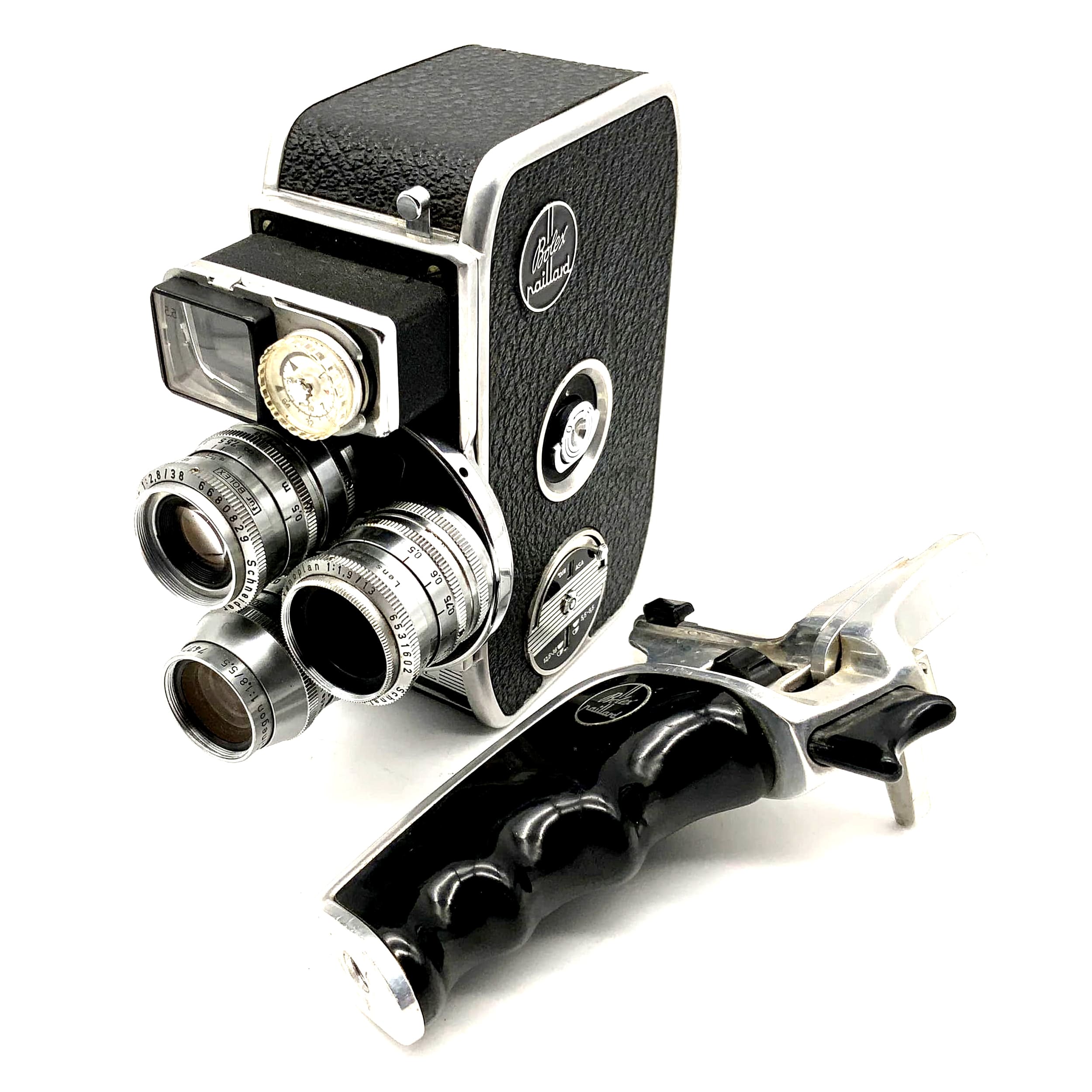 Bolex D8L Paillard film camera with Xenar, Xenoplan, Cinegon Super 8 camera