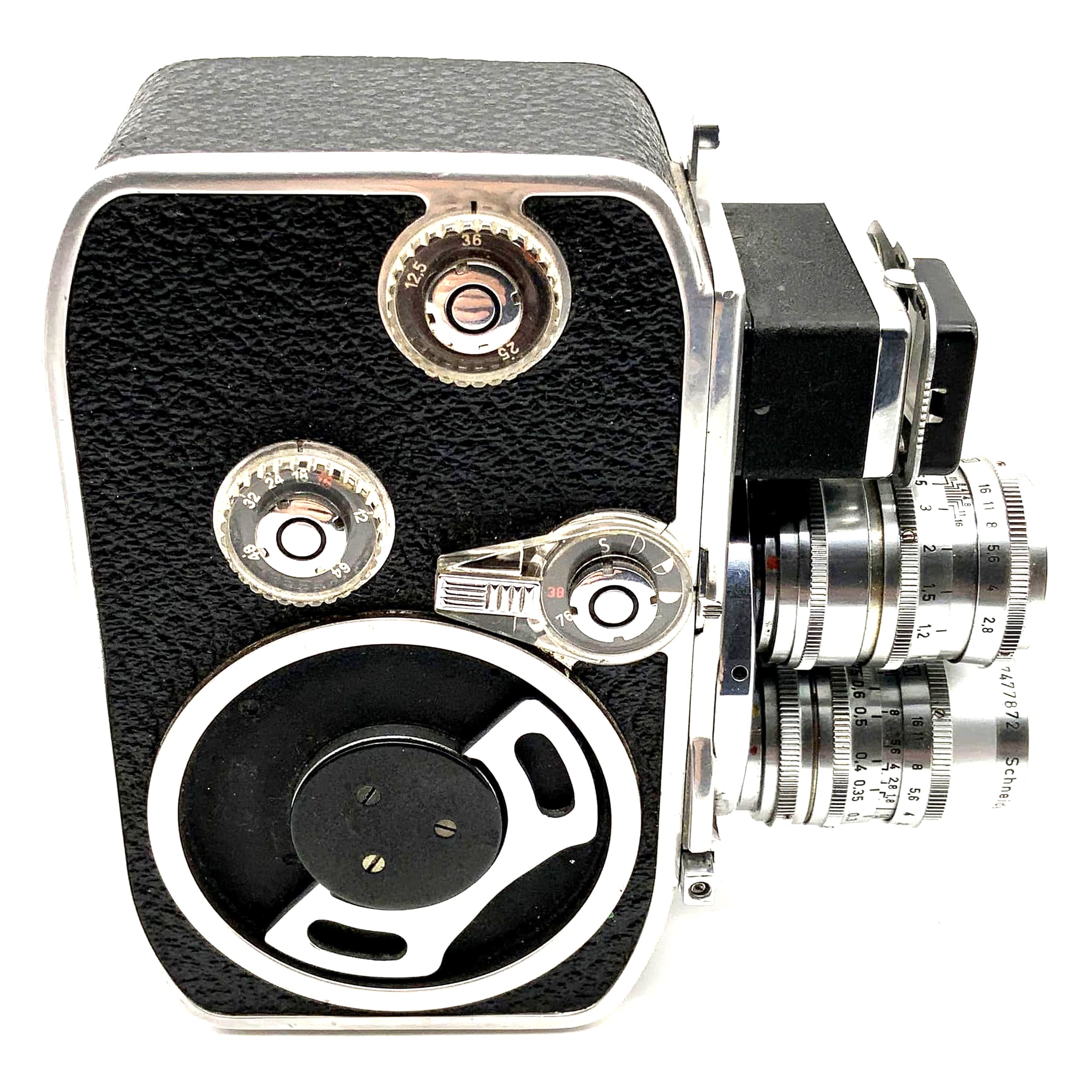 Bolex D8L Paillard film camera with Xenar, Xenoplan, Cinegon Super 8 camera