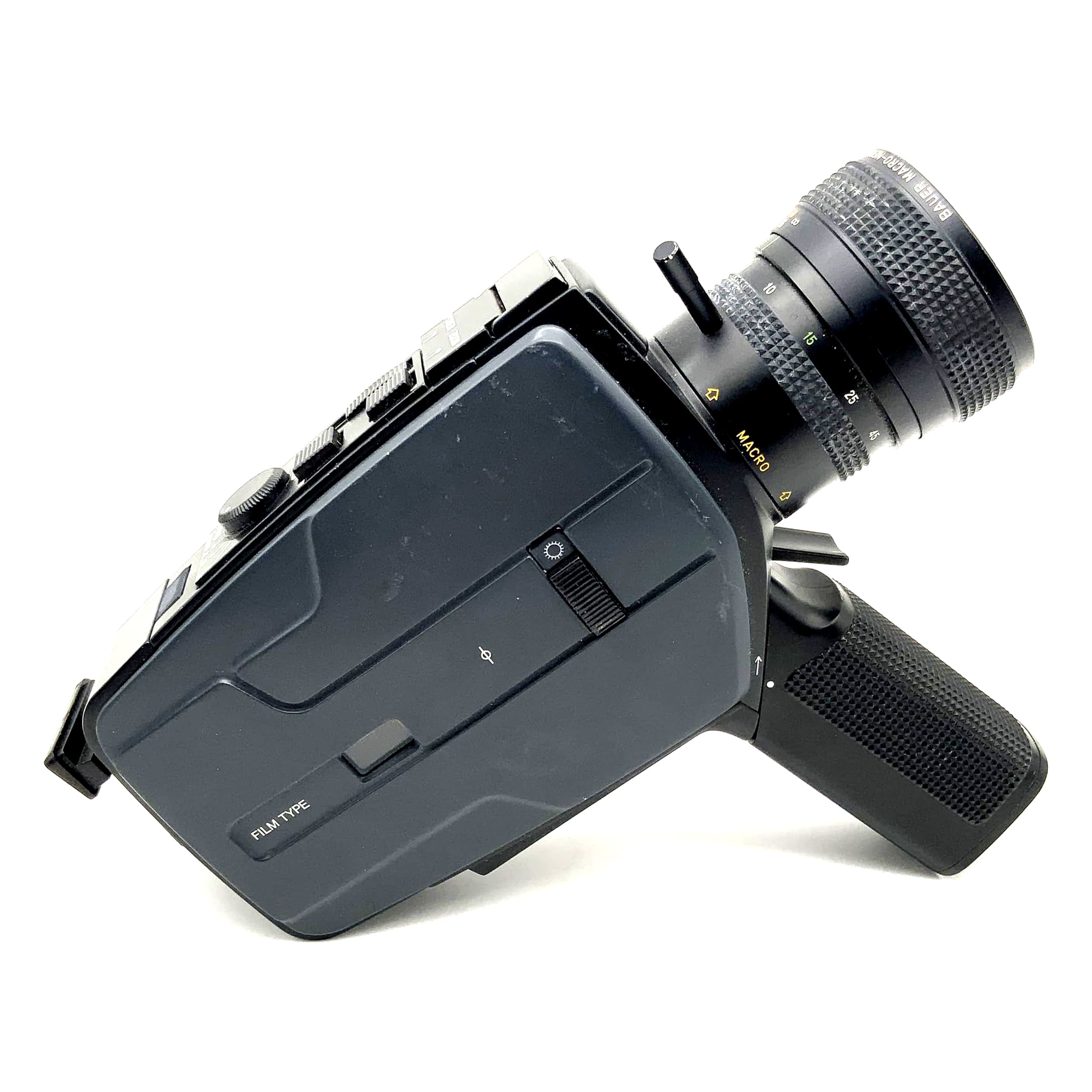 Bauer C107 XL film camera with Neovaron 1.2/7-45mm Super 8 camera movie camera