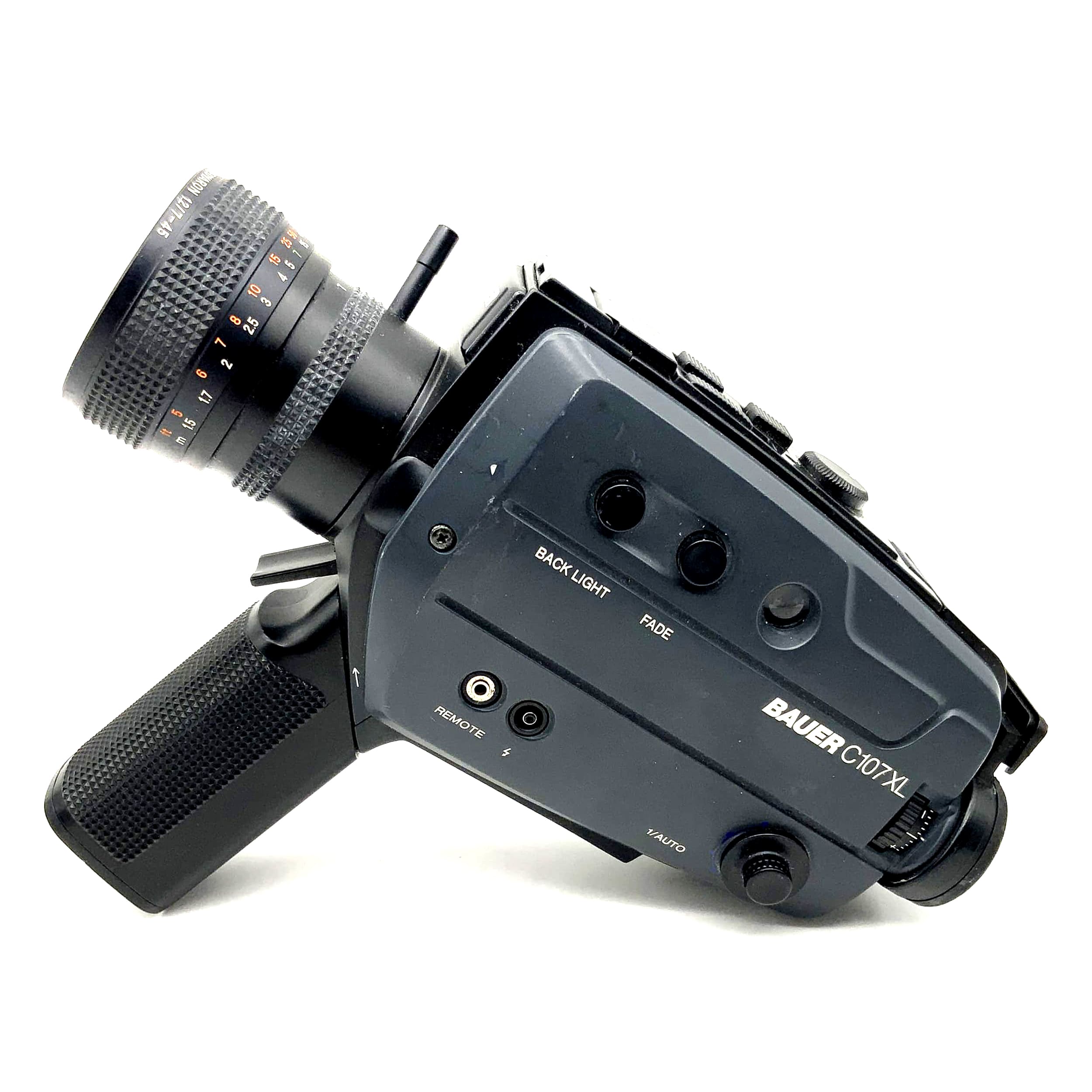 Bauer C107 XL film camera with Neovaron 1.2/7-45mm Super 8 camera movie camera