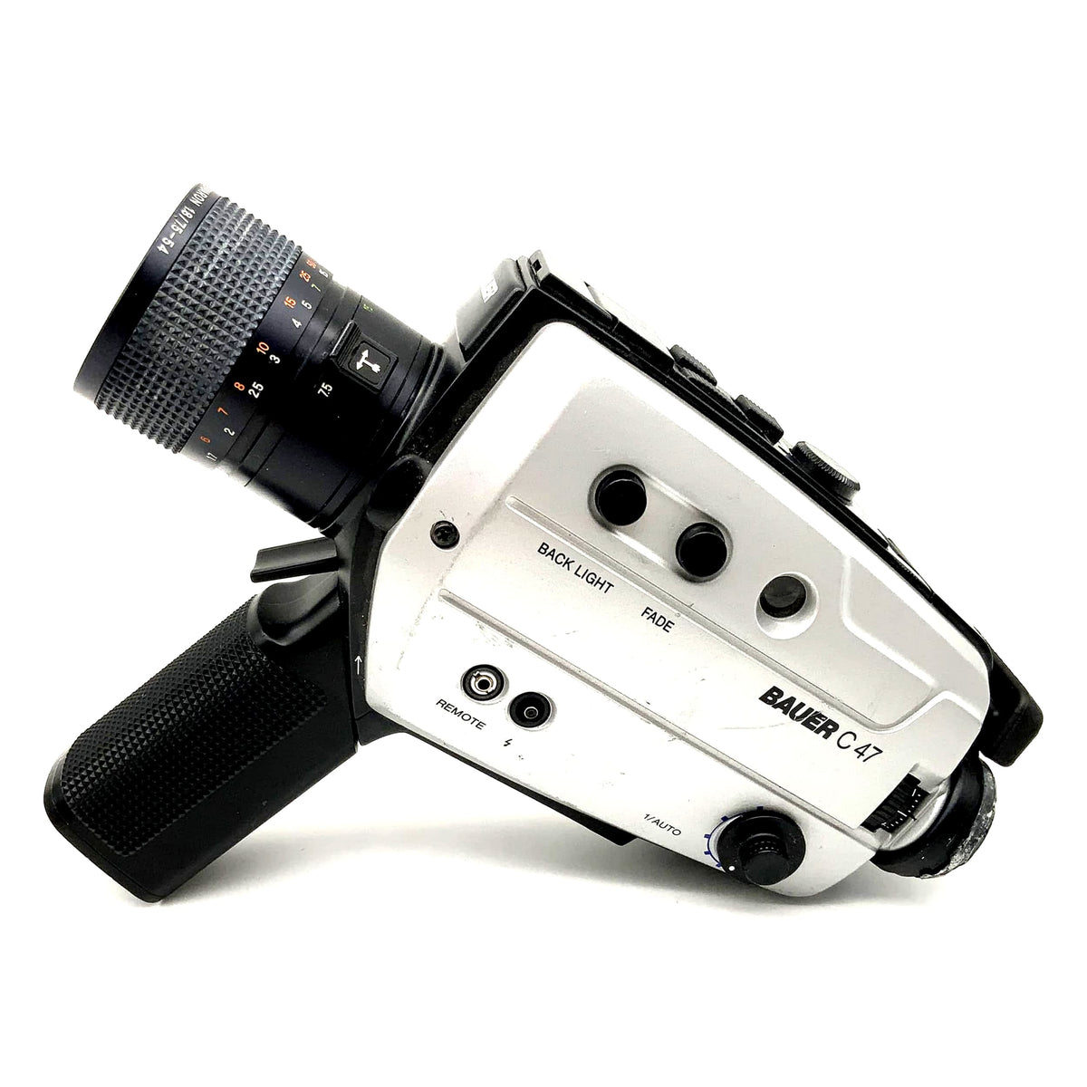 Bauer C47 film camera with Neovaron 1.8/7.5-54 Super 8 camera movie camera