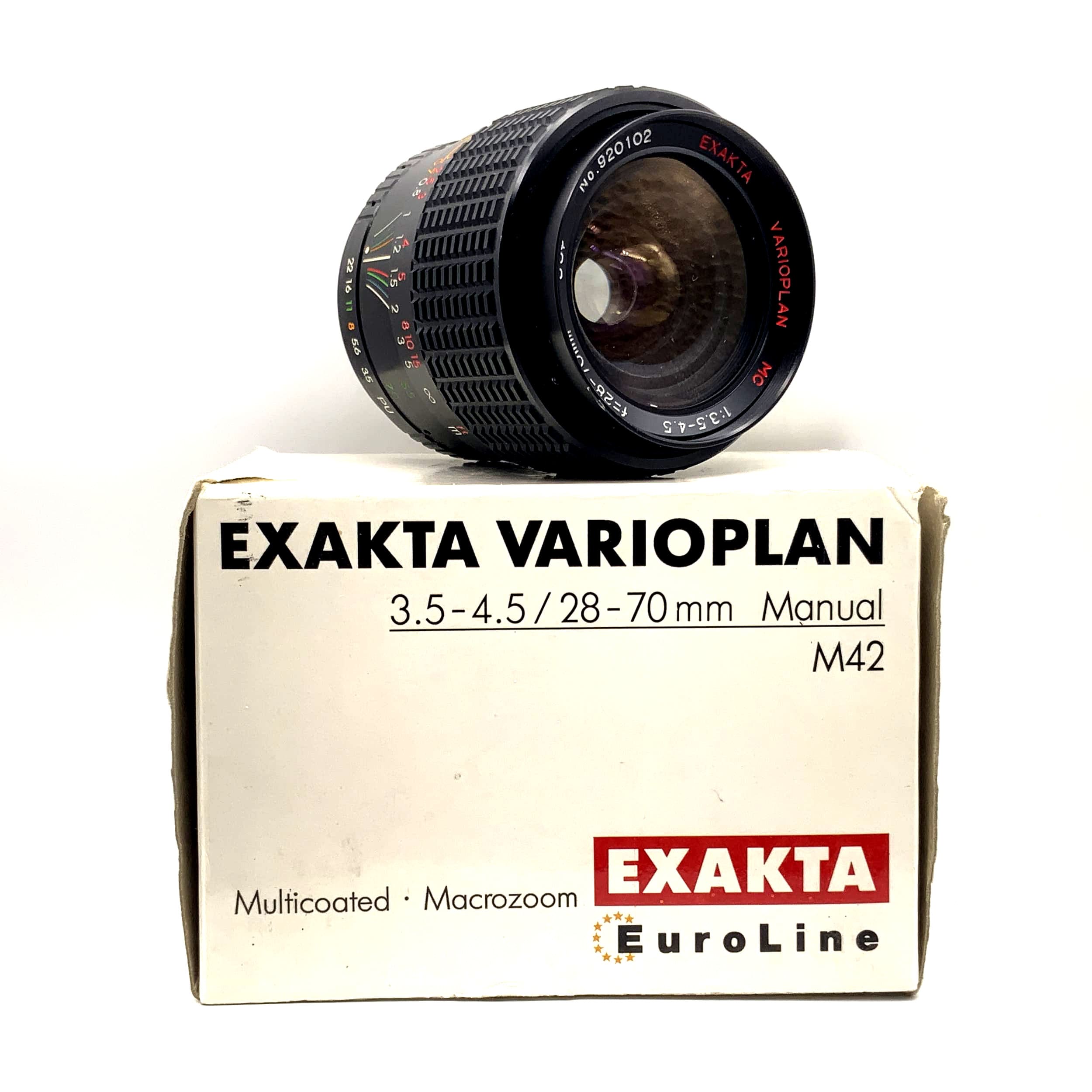Exakta Varioplan 28-70mm 1:3.5-4.5 lens in original packaging MC camera camera lens (M42)