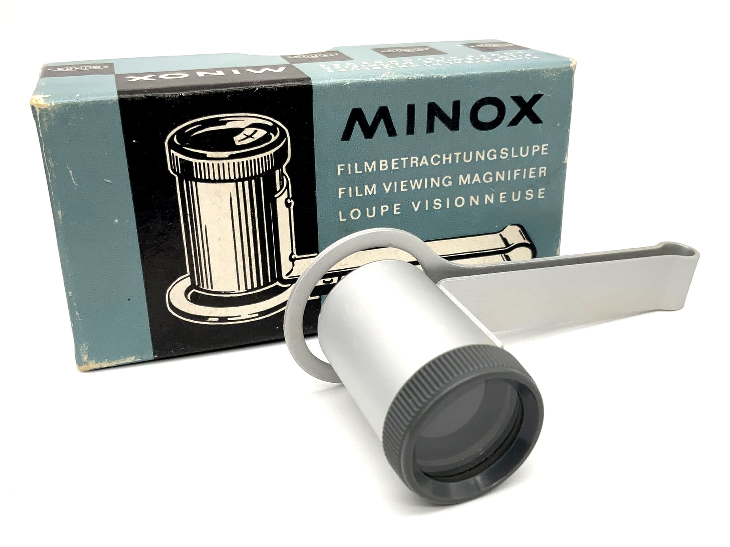 Minox film viewing coil magnifier with original packaging