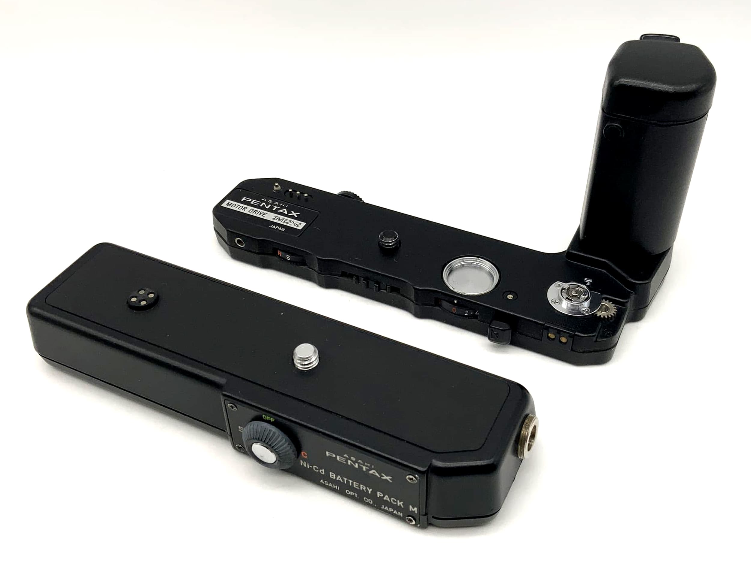 Asahi Pentax Motor Drive MX with Ni-Cd Battery Pack M in original packaging film transport