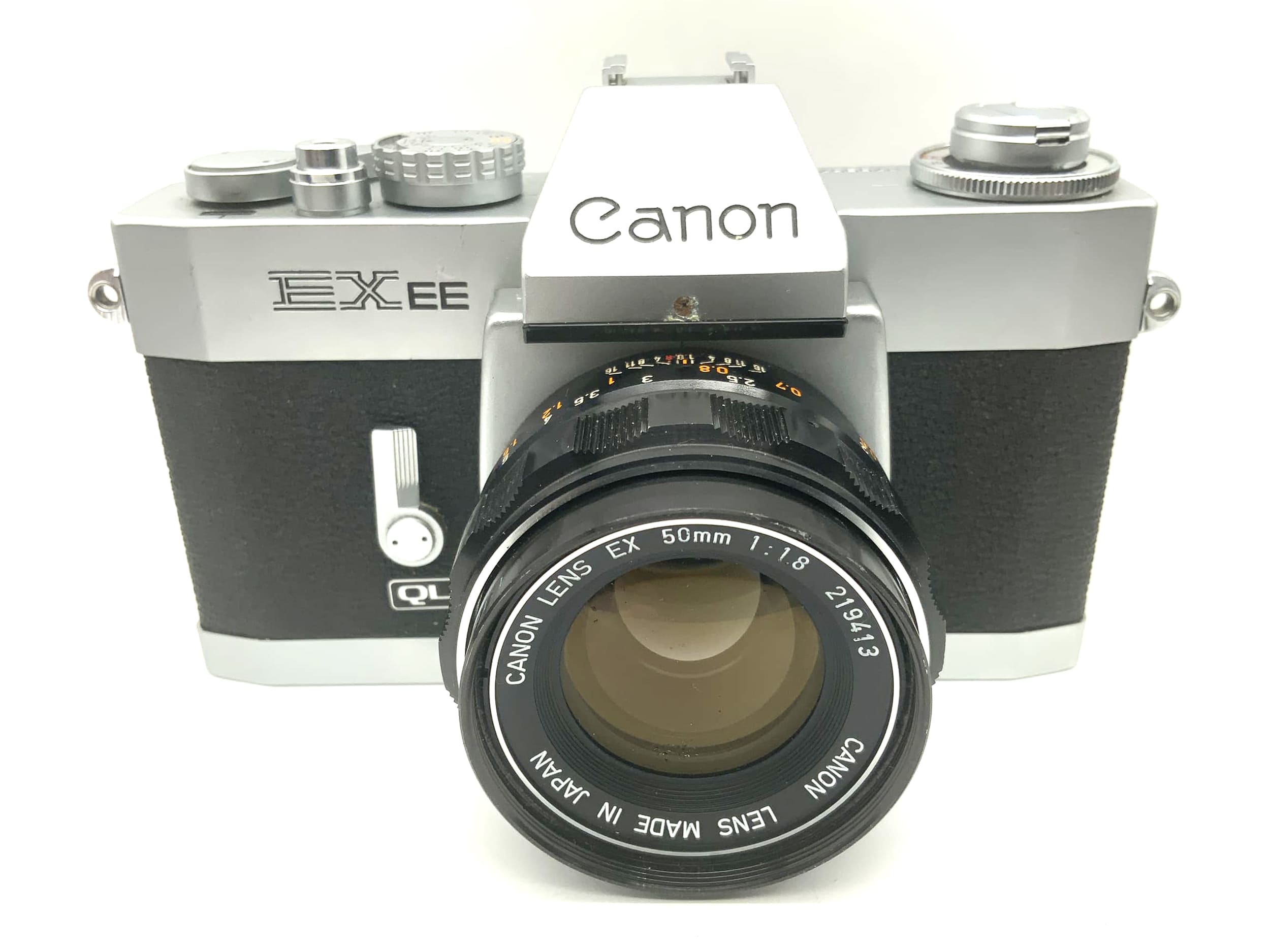 Canon EX EE 35mm SLR analog camera, Canon Lens EX 50mm 1:1.8 body