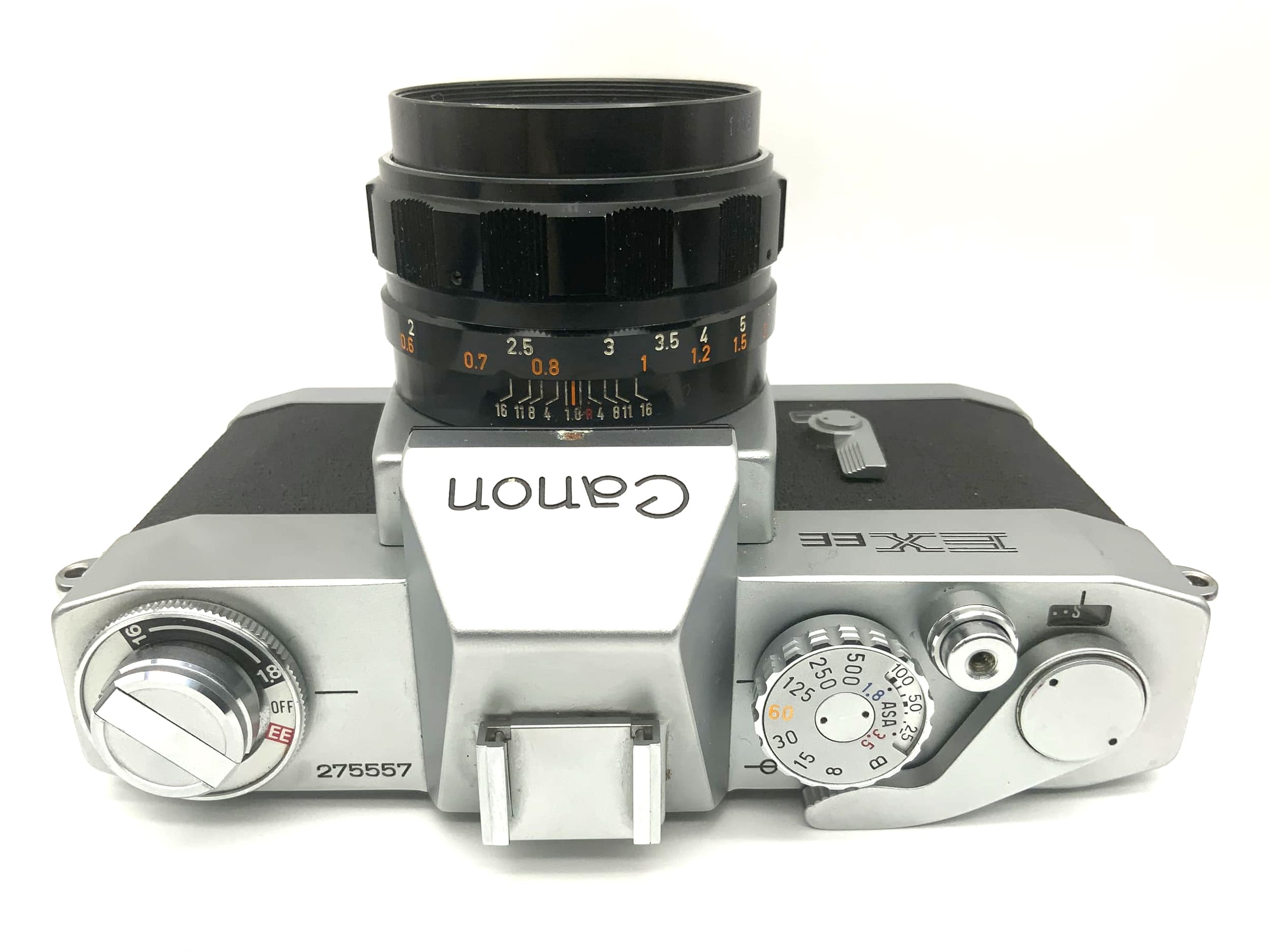 Canon EX EE 35mm SLR analog camera, Canon Lens EX 50mm 1:1.8 body