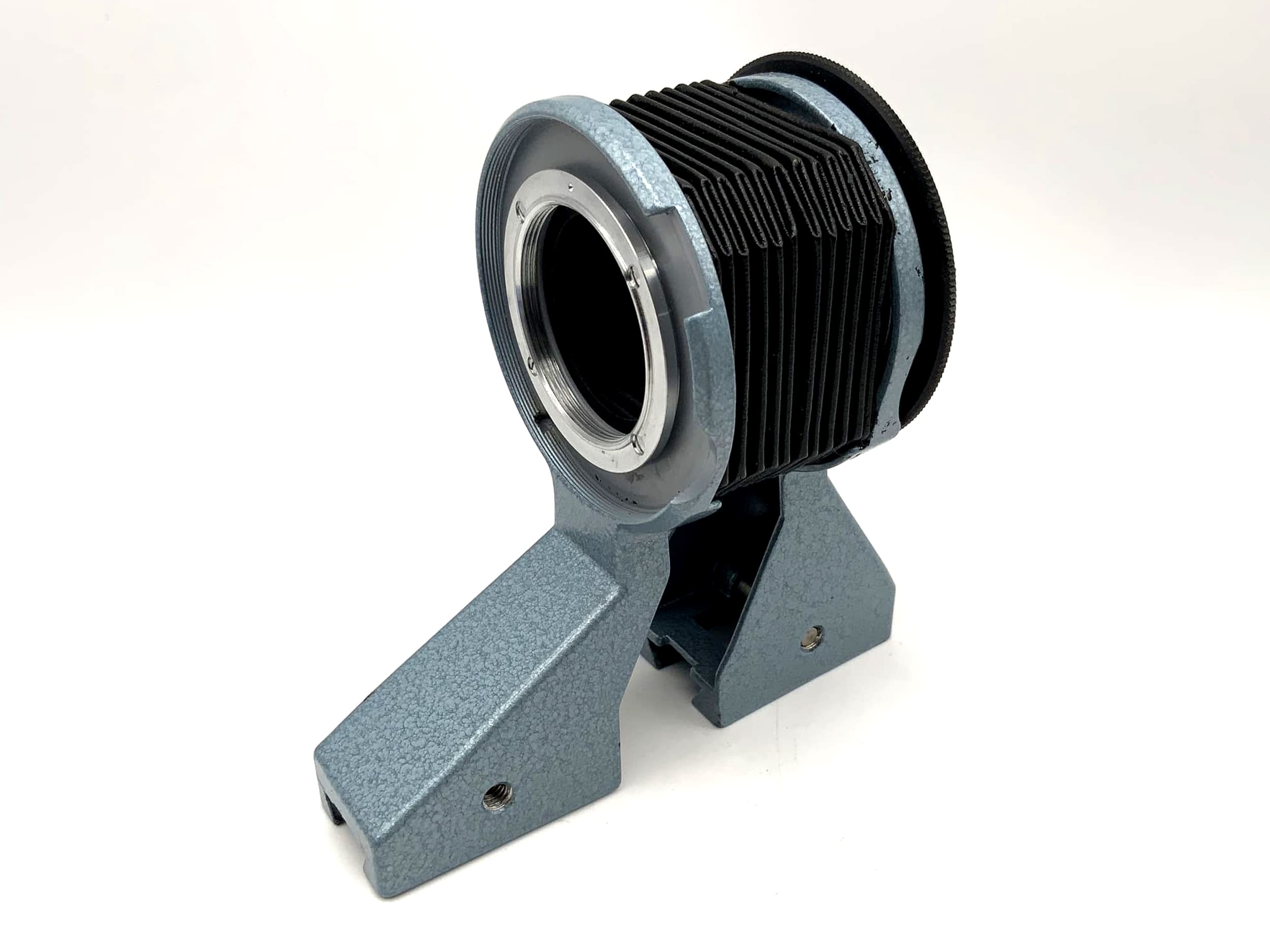 Pentacon bellows attachment, light blue, for focusing rail, macro bellows (M42)