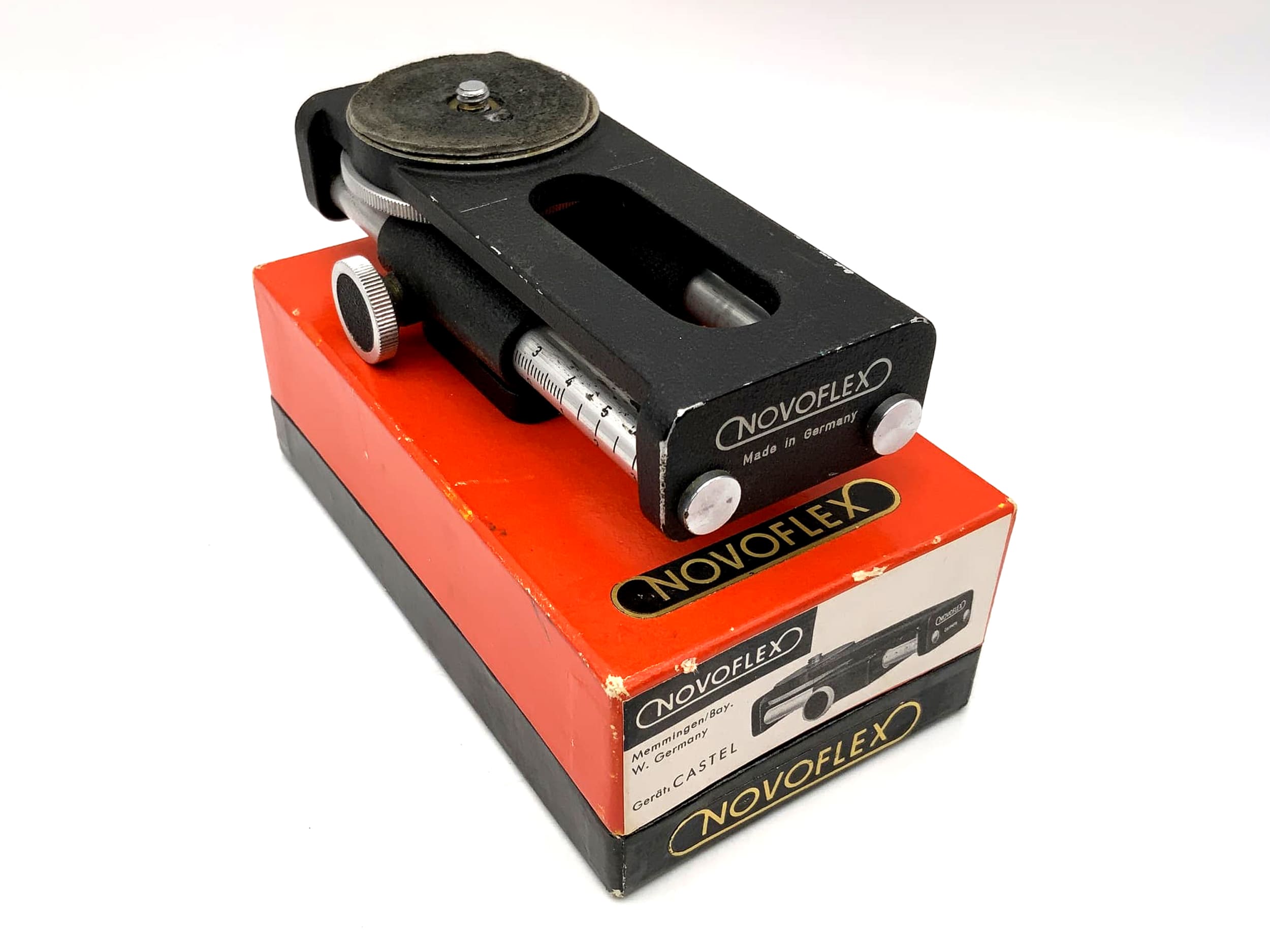 Novoflex Castel black focusing rail, macro focusing rack in original packaging