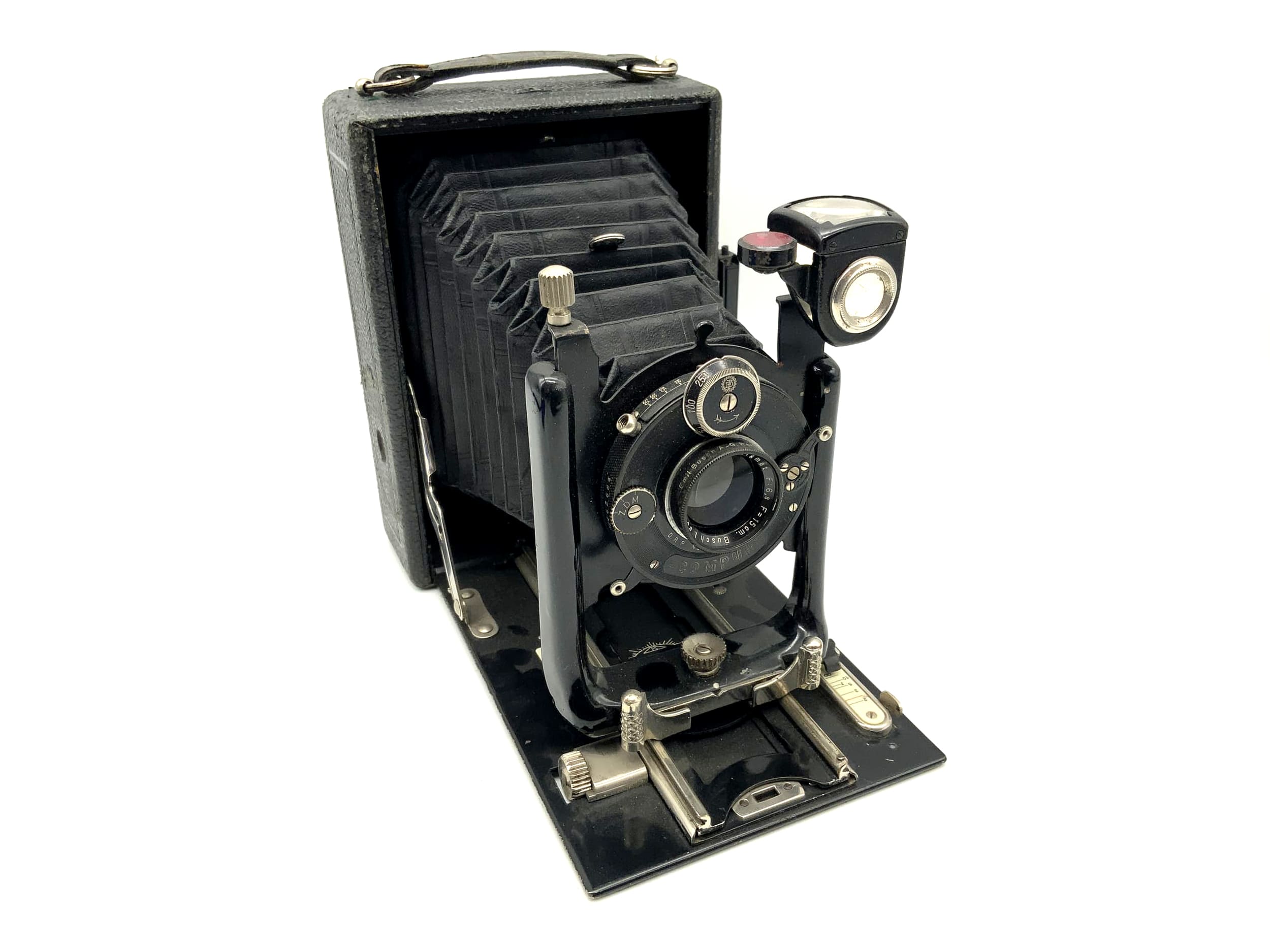 Emil Busch plate camera with Leukar double anastigmat f/6.8 f/15cm Compur