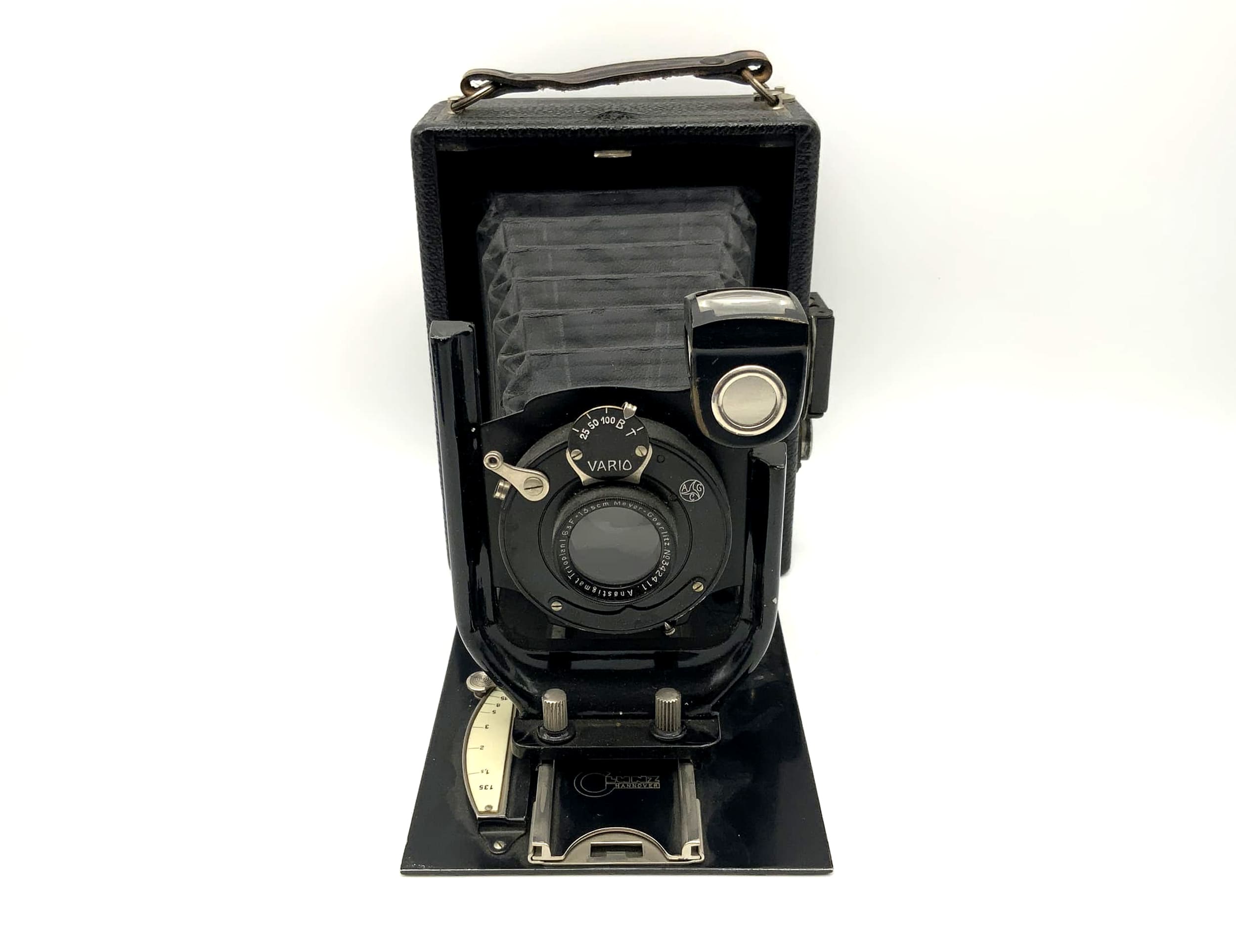 Glunz Model 3 plate camera with Meyer Goerlitz Trioplan 1:6.3 F=13.5cm Vario