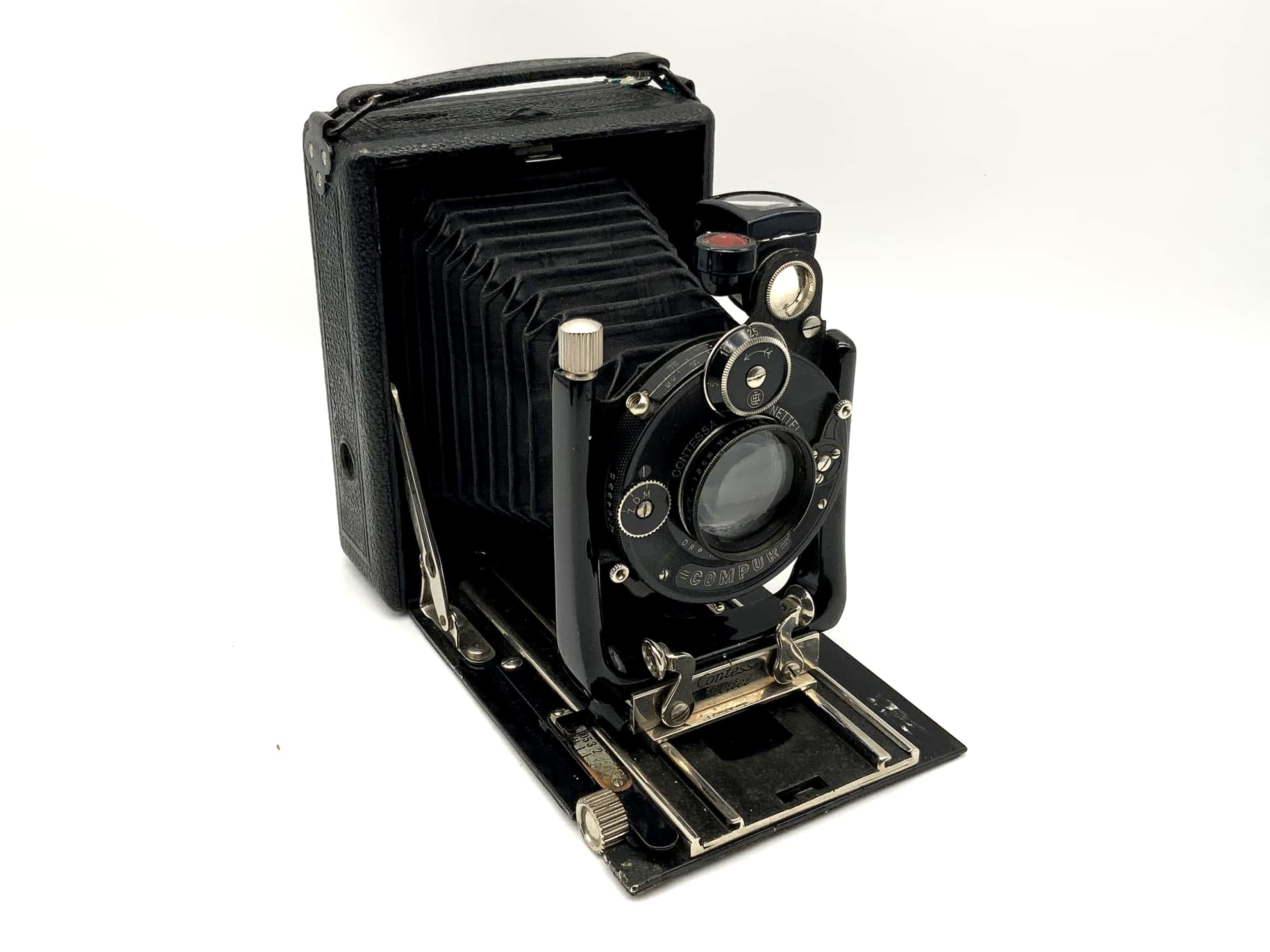 Contessa Nettel sonnar plate camera with Sonnar Anastigmat 1:4.5 f=12cm Compur