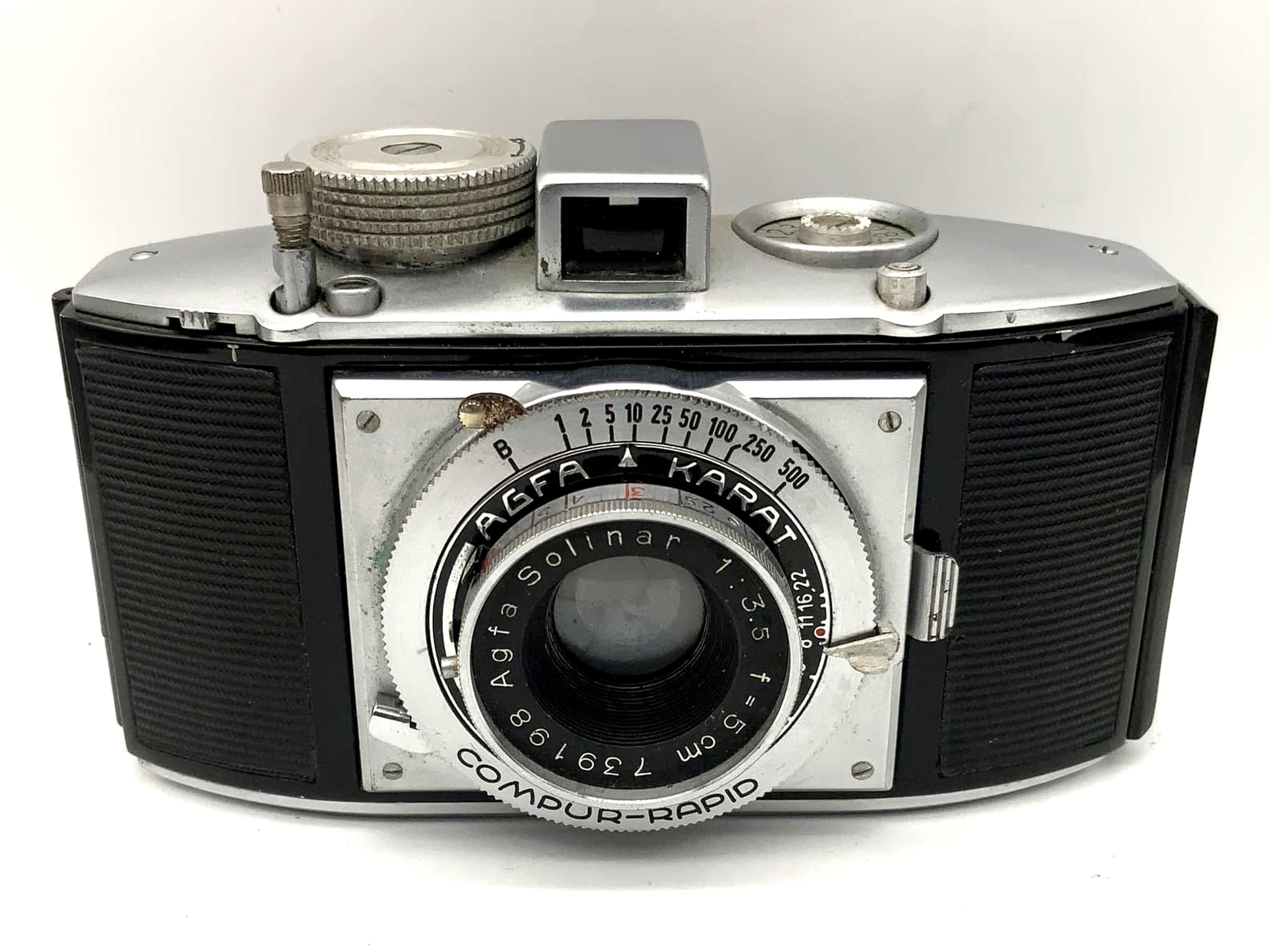 Agfa Karat viewfinder camera with Solinar 1:3.5 f=5cm Compur Rapid analog camera