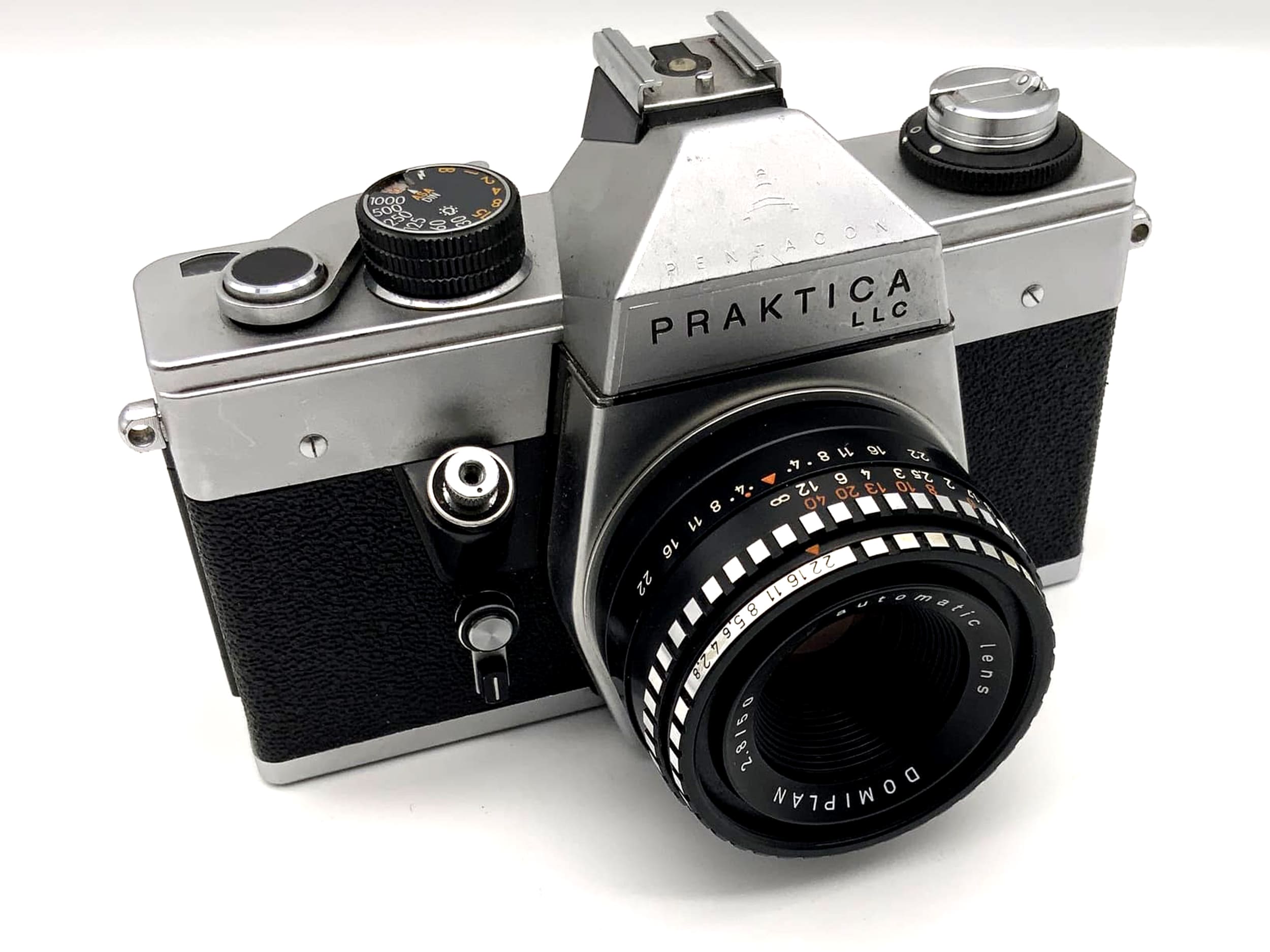 Pentacon Praktica LLC with Domiplan 2.8 50mm SLR camera 35mm analog
