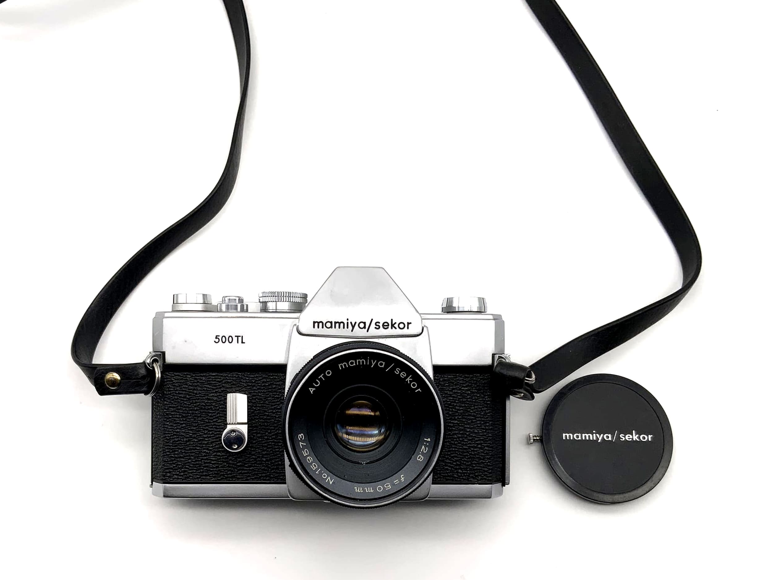 Mamiya Sekor analog SLR camera with Mamiya Sekor 1:2.8 50mm lens