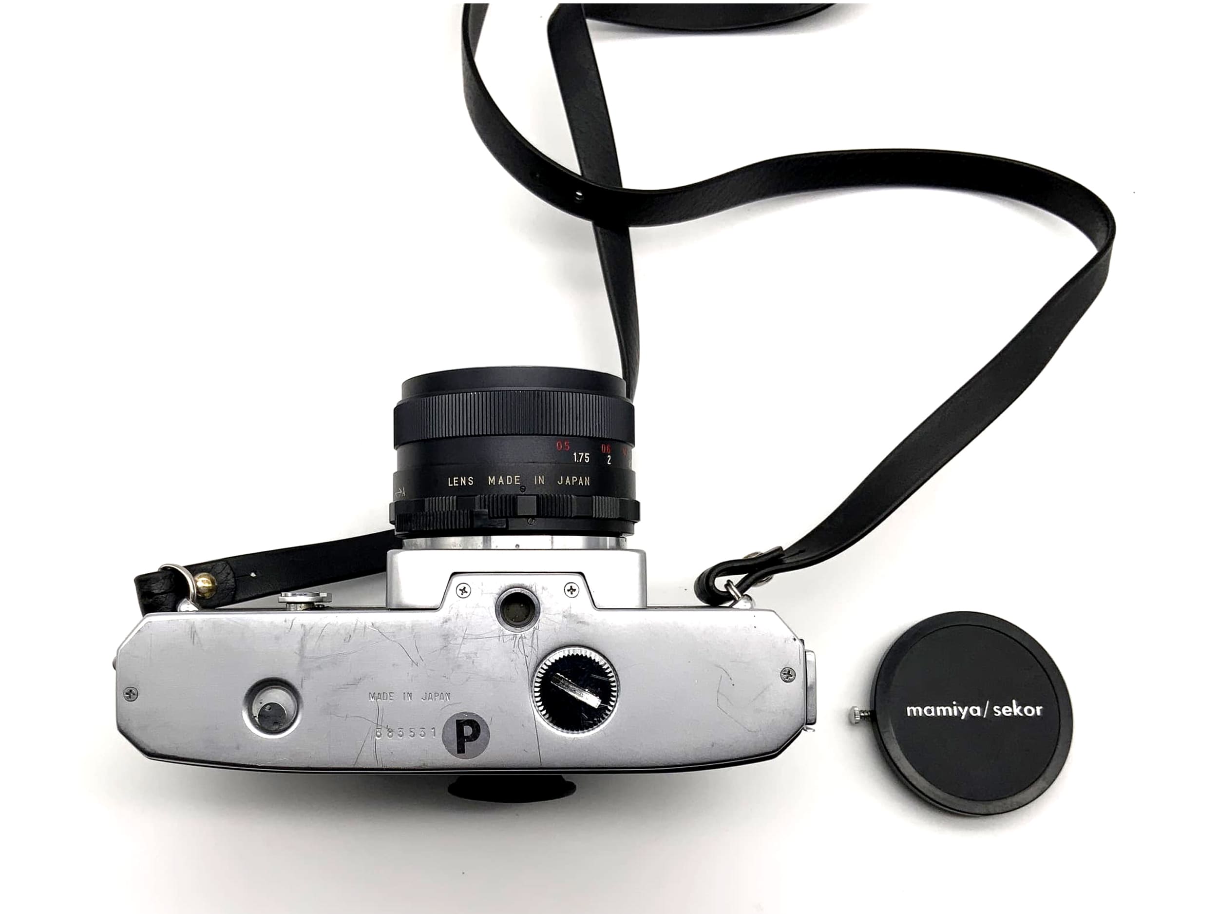 Mamiya Sekor analog SLR camera with Mamiya Sekor 1:2.8 50mm lens