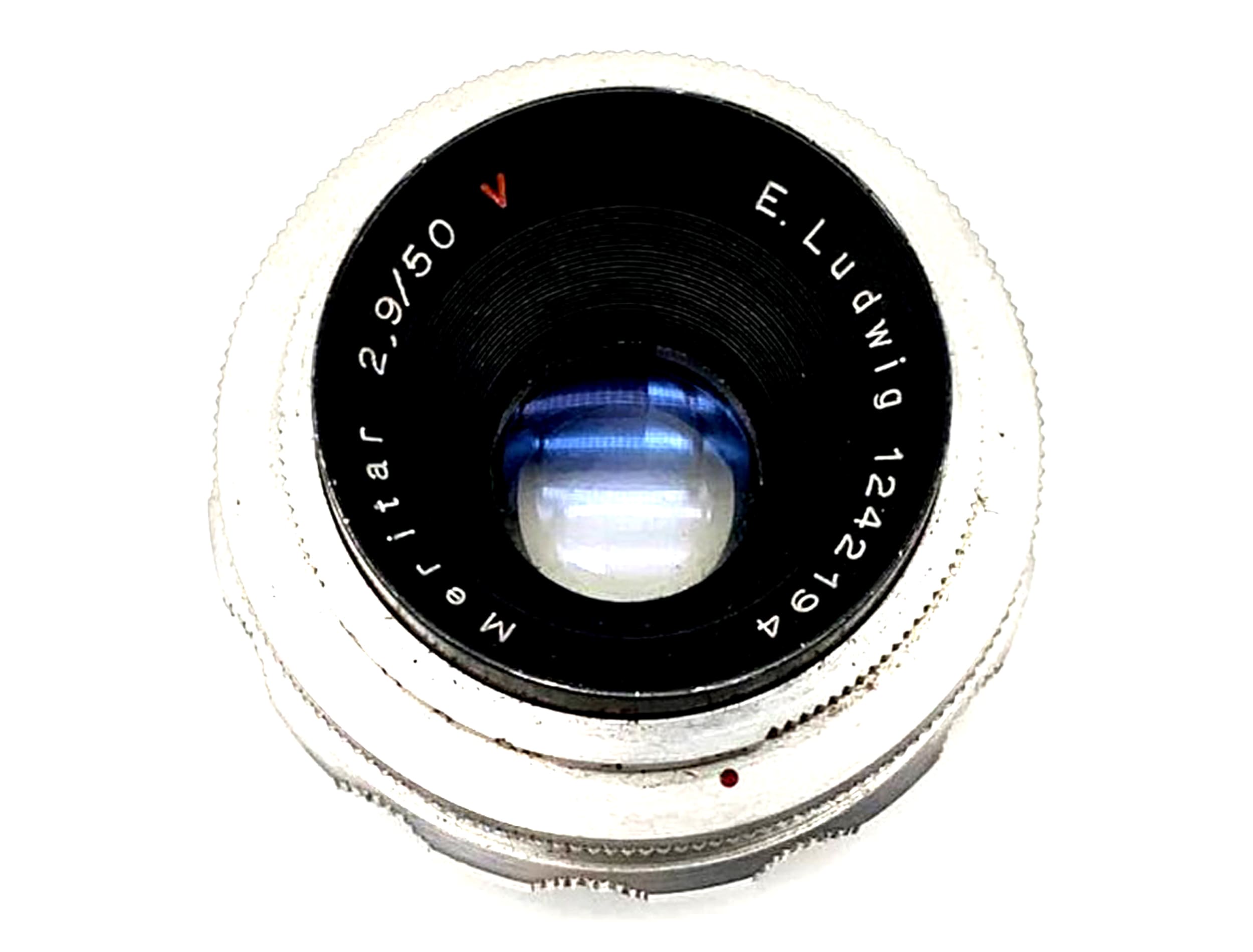 E. Ludwig Meritar f/2.9 50mm Red V lens, analog Exa mount