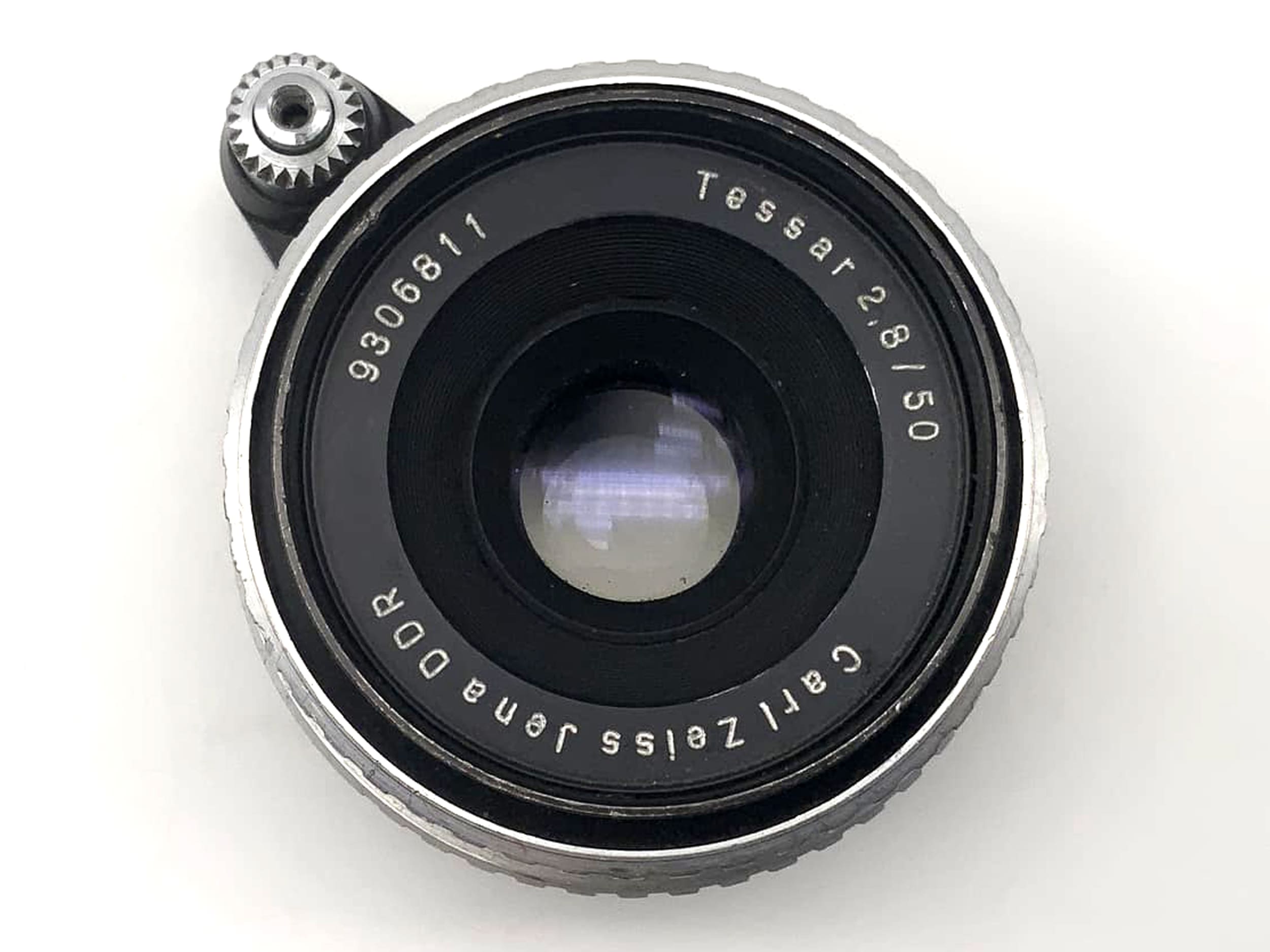 Carl Zeiss Jena Tessar f/2.8 50mm lens, analog Exa mount, Zebra