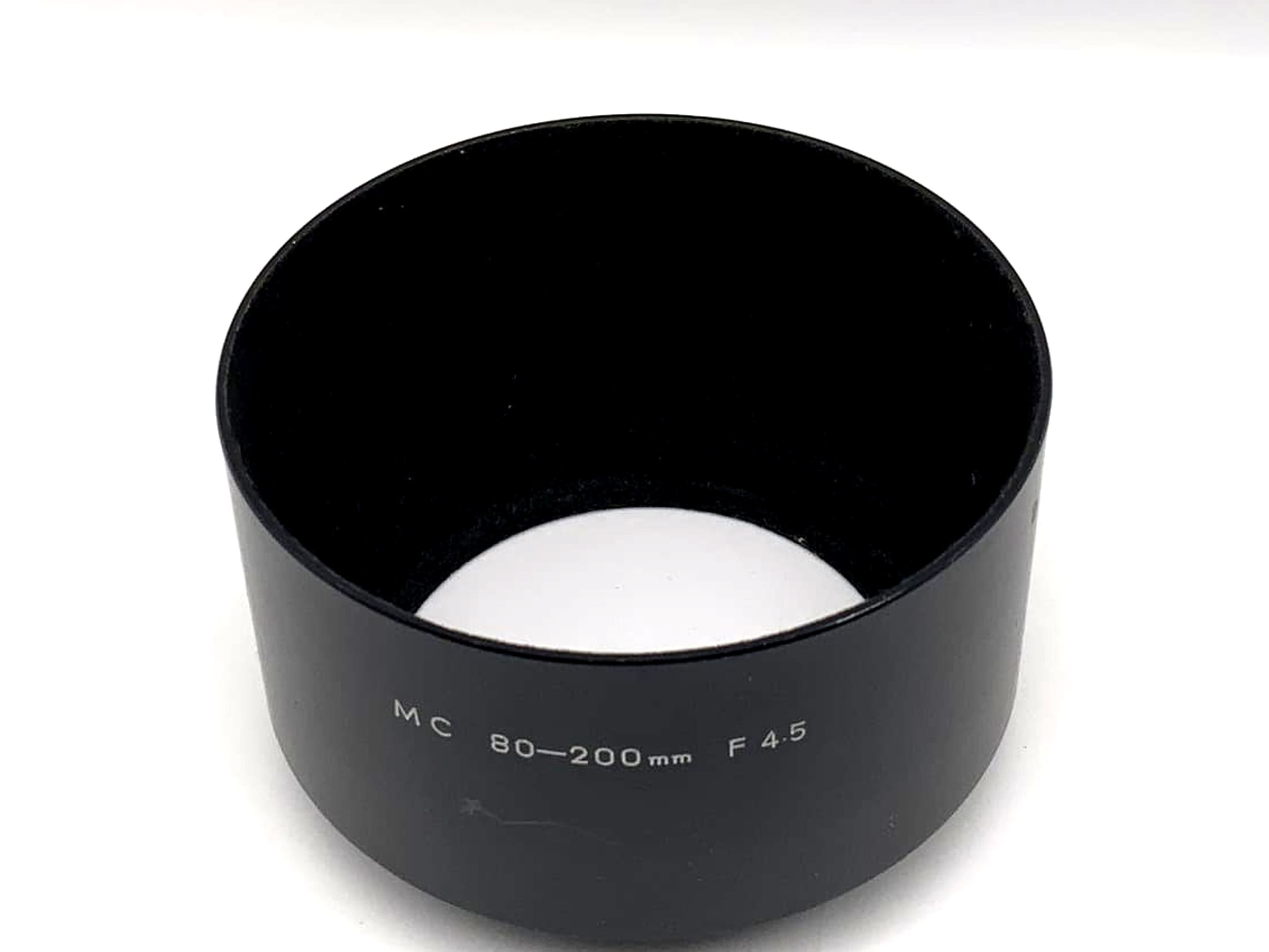 Minolta MC 80-200mm F4.5 lens hood, metal, sunshade