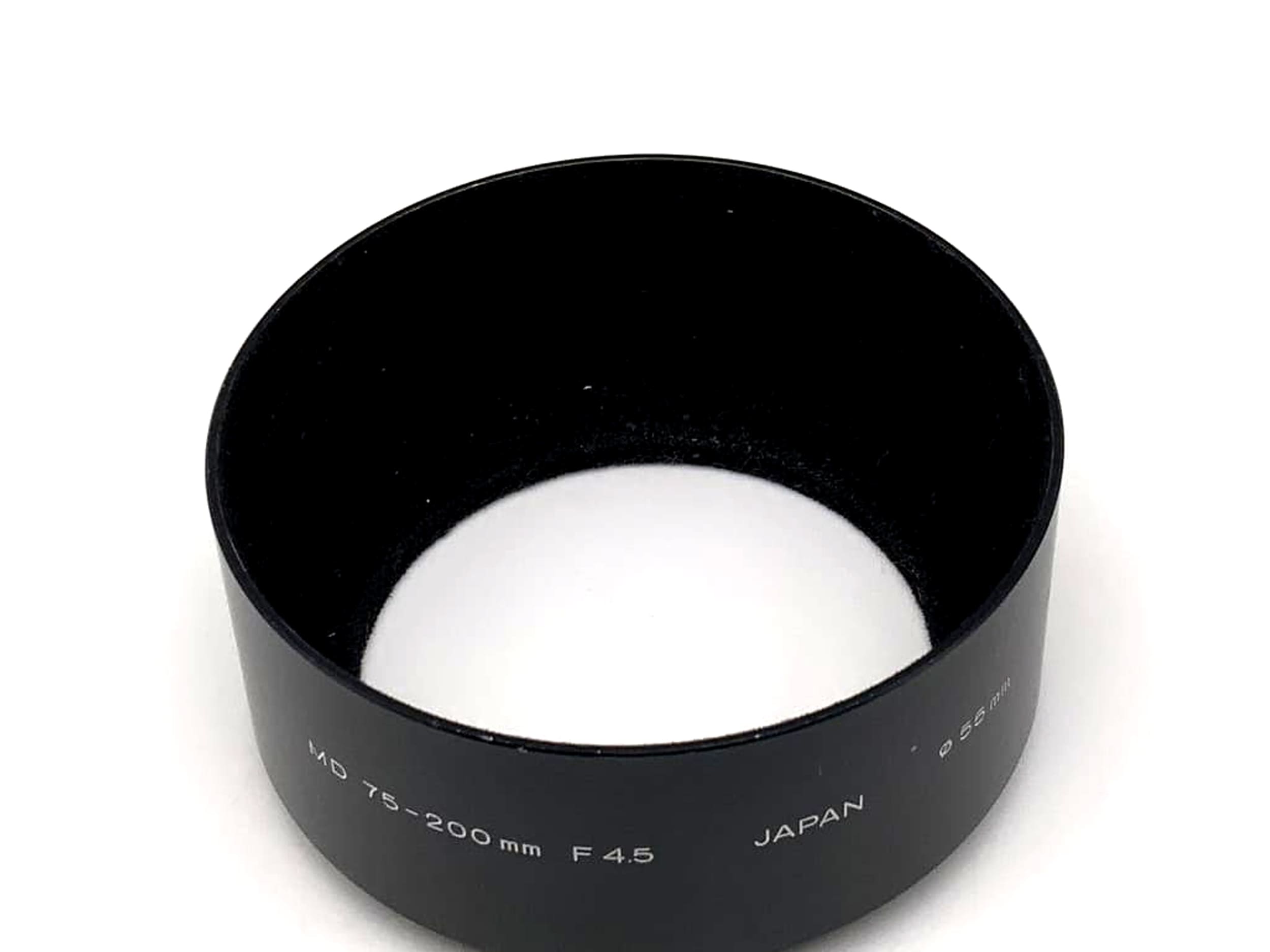Minolta MD 75-200mm F4.5 lens hood, metal, sunshade