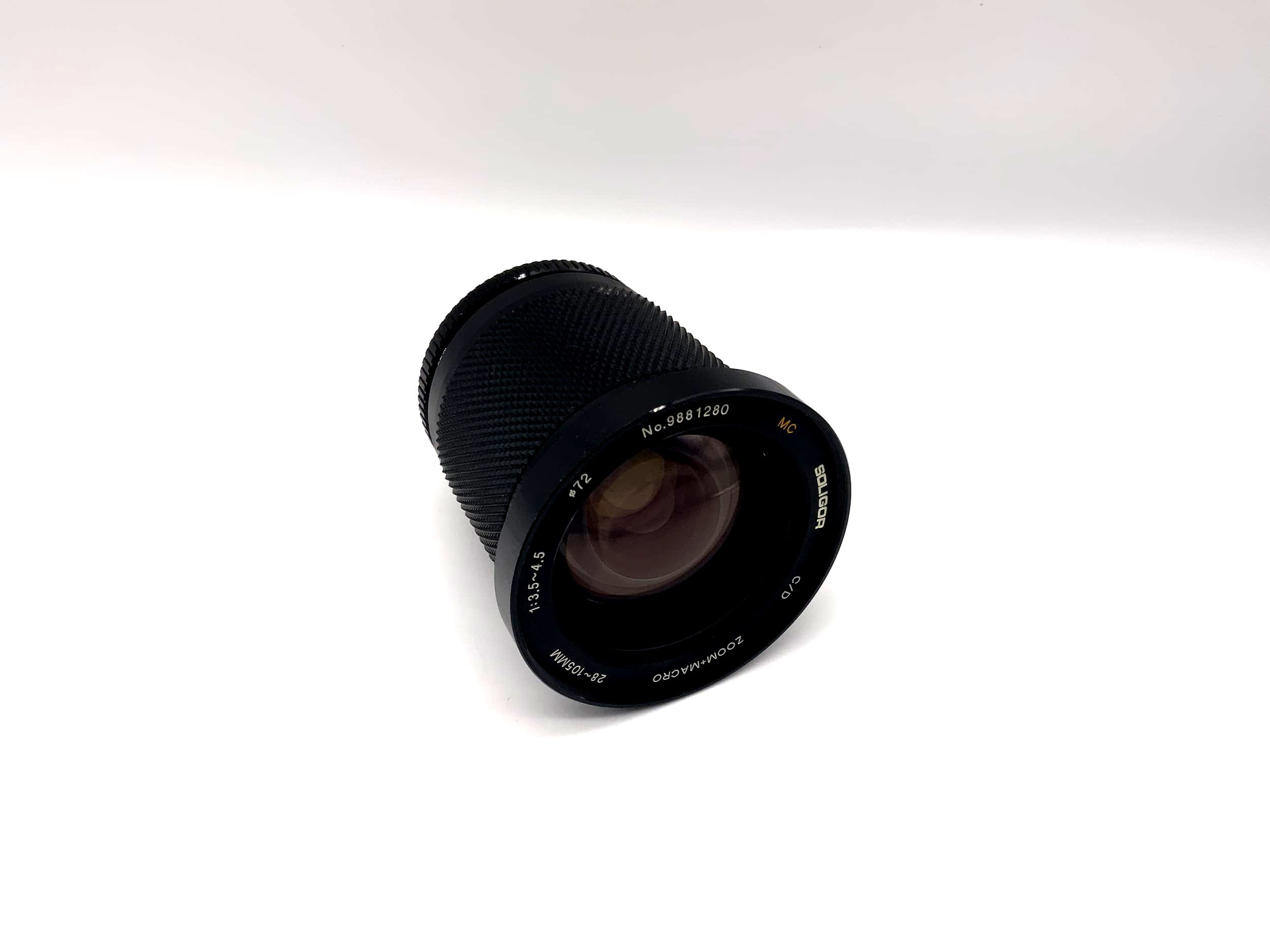 Soligor 28-105mm 1:3.5-4.5 Lens C/D Zoom + Macro Camera Lens (M42)